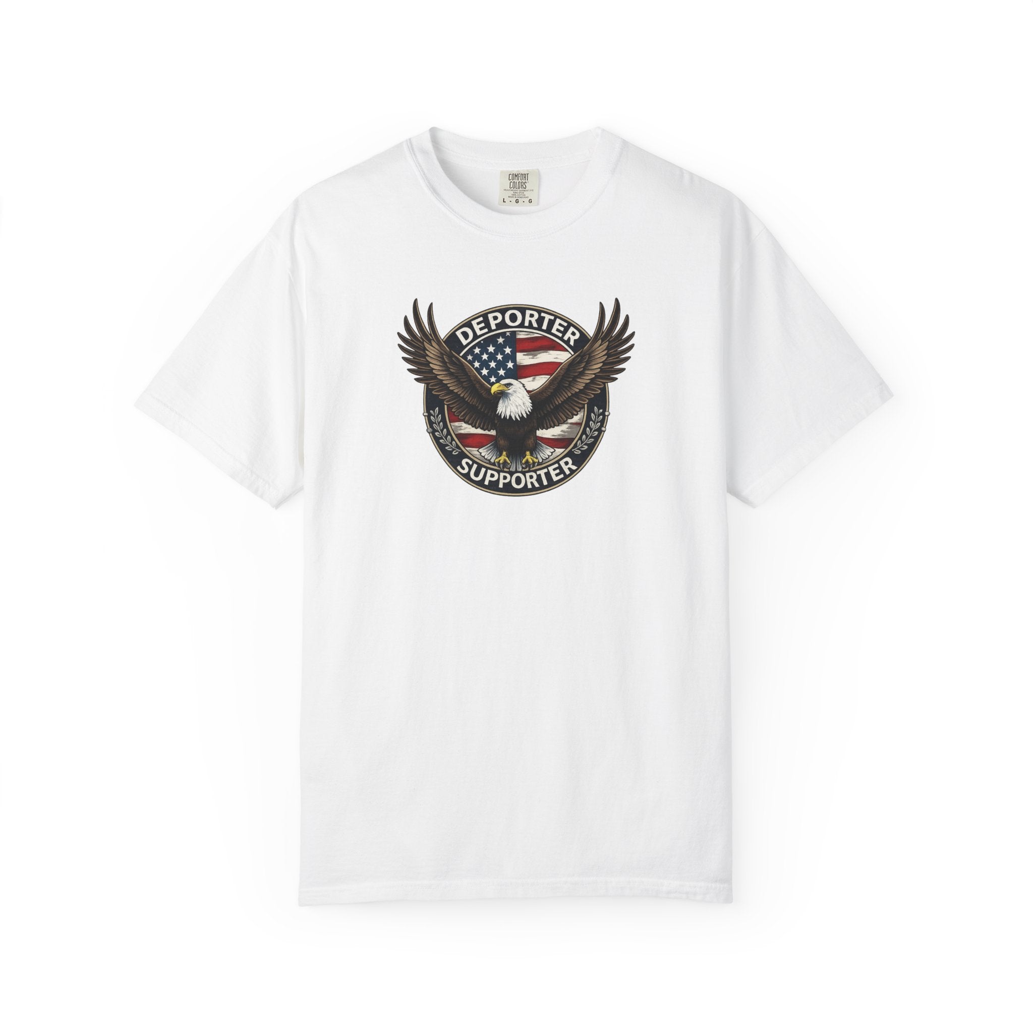 Deporter Supporter T-Shirt | Patriotic Eagle Border Wall Shirt | MAGA Immigration Graphic Tee | America First Shirt | 6 colors - 100% cotton