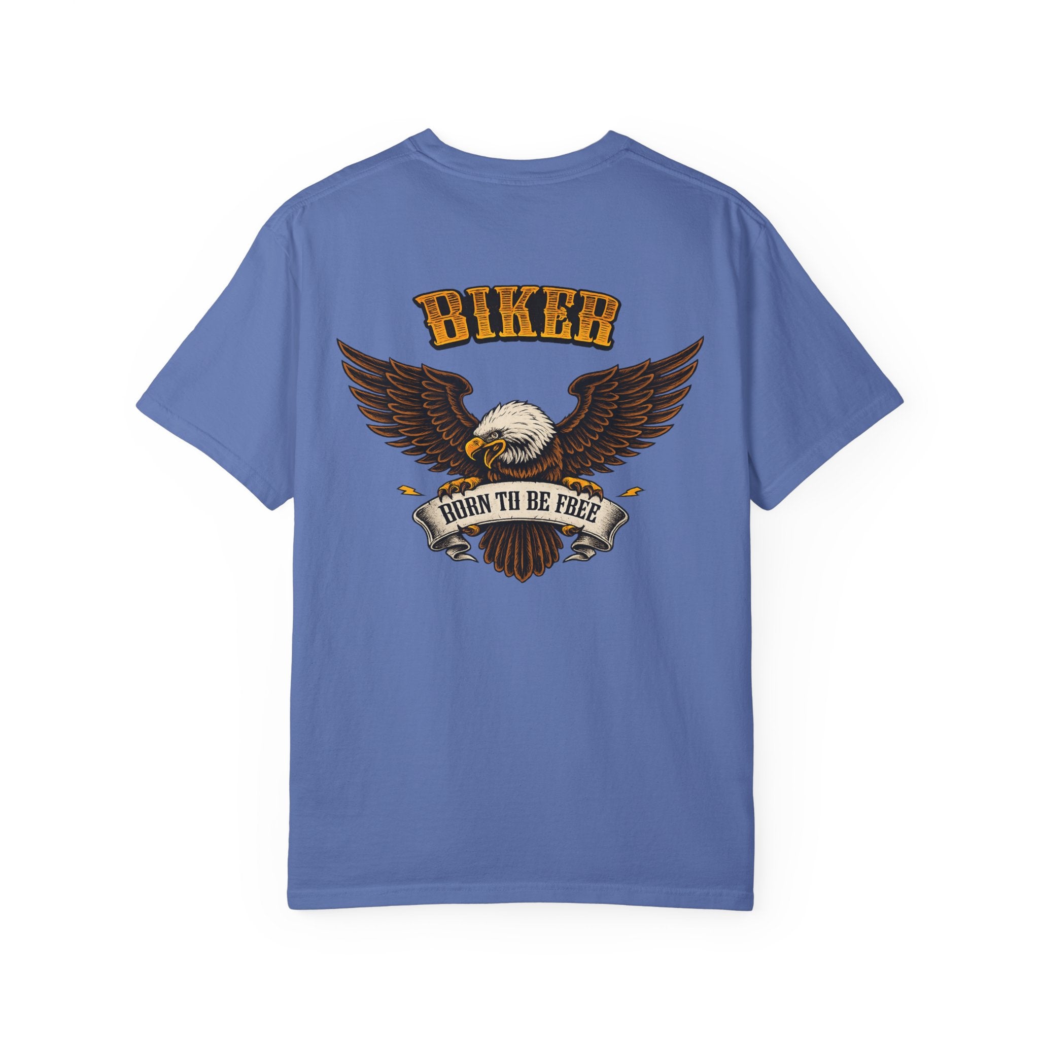 Biker Born to Be Free T-Shirt | Eagle Motorcycle Shirt | Harley Rider Graphic Tee | Freedom Rider Tee | 11 colors - 100% cotton