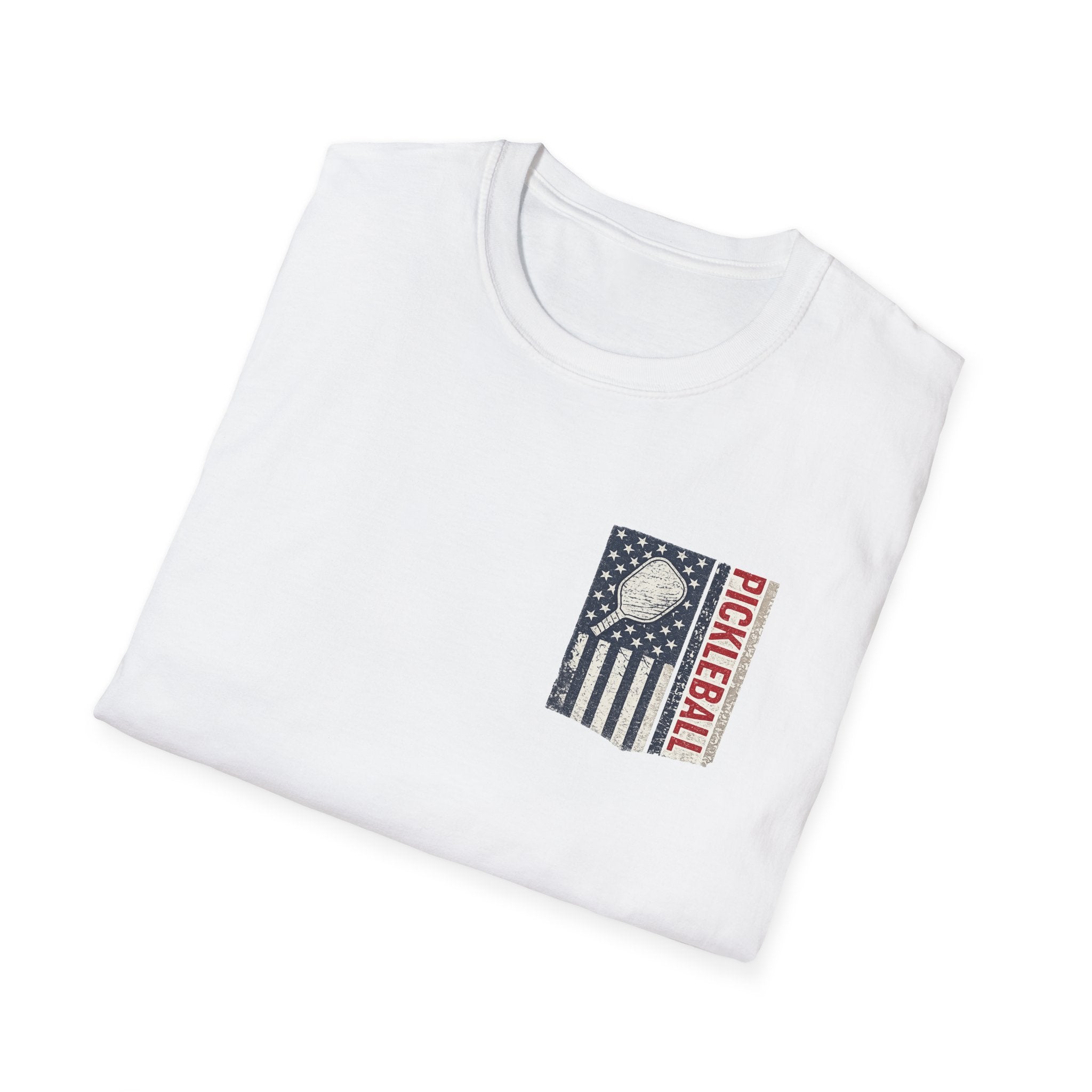 Patriotic USA Flag Pickleball Shirt | Men's Pickleball Tee | Gift for Pickleball Fanatic | 4th of July Shirt | 6 colors - 100% cotton