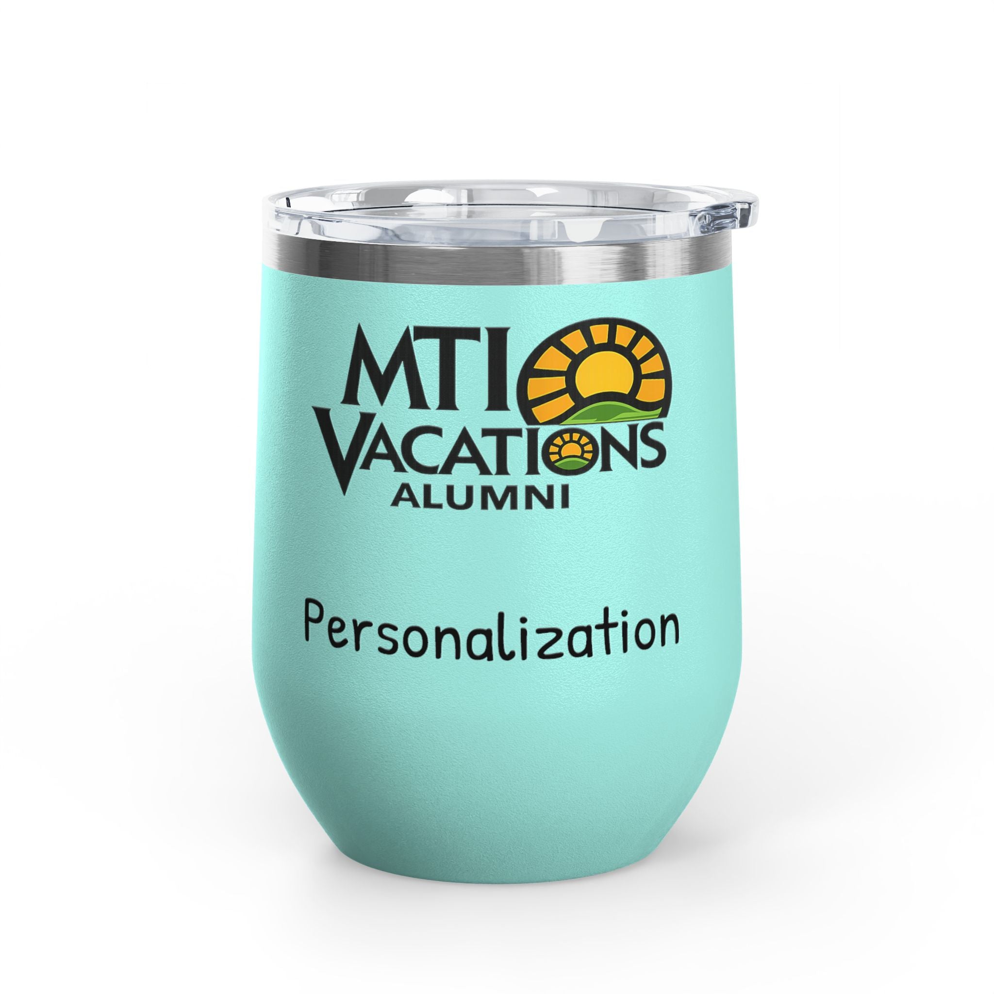 MTI Vacations Personalized Wine Tumbler | Travel Mug for Wine Lovers | Alumni Keepsake | Drinking Companion for Celebrations | 12 oz