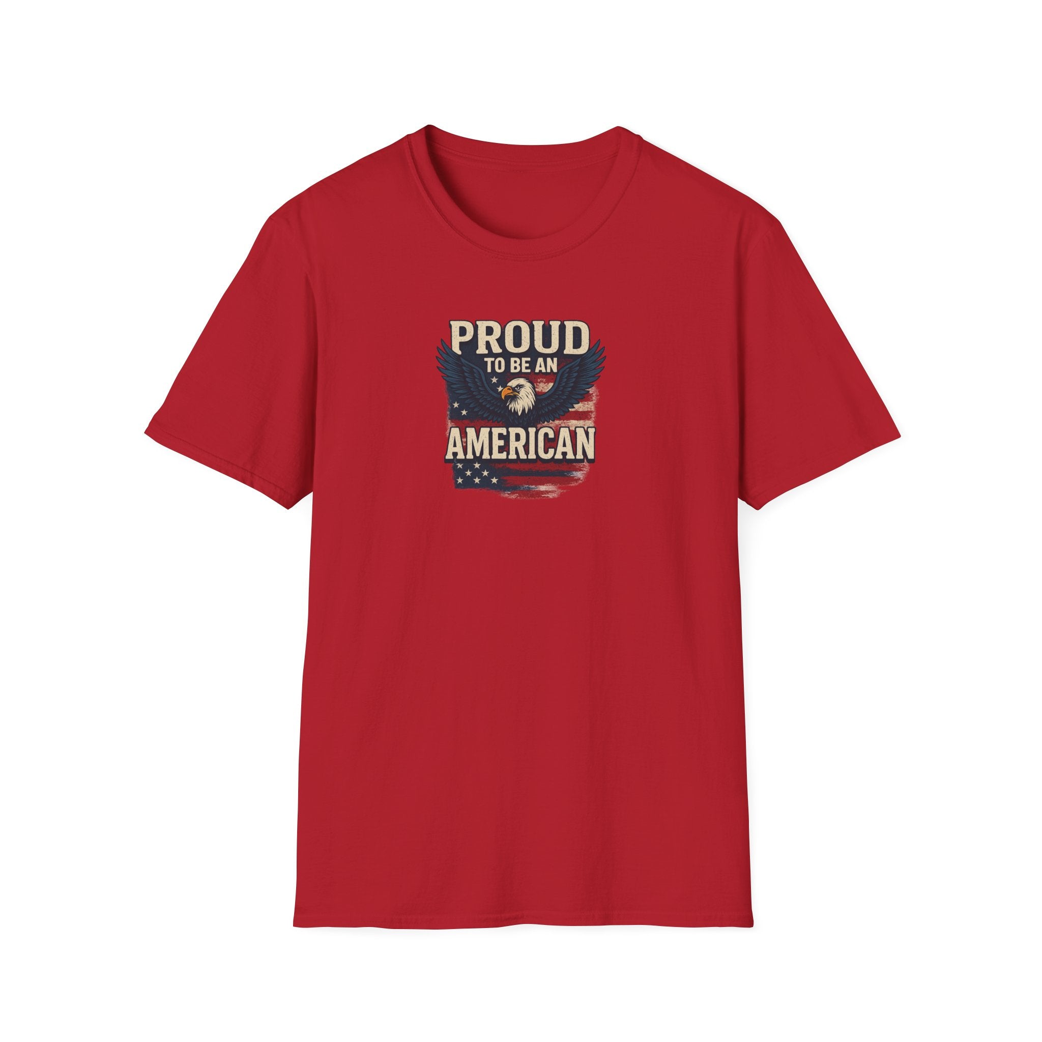 Proud to be an American, at Least I know I'm Free Patriotic Tee with Eagle and Flag | 5 colors - 100% cotton
