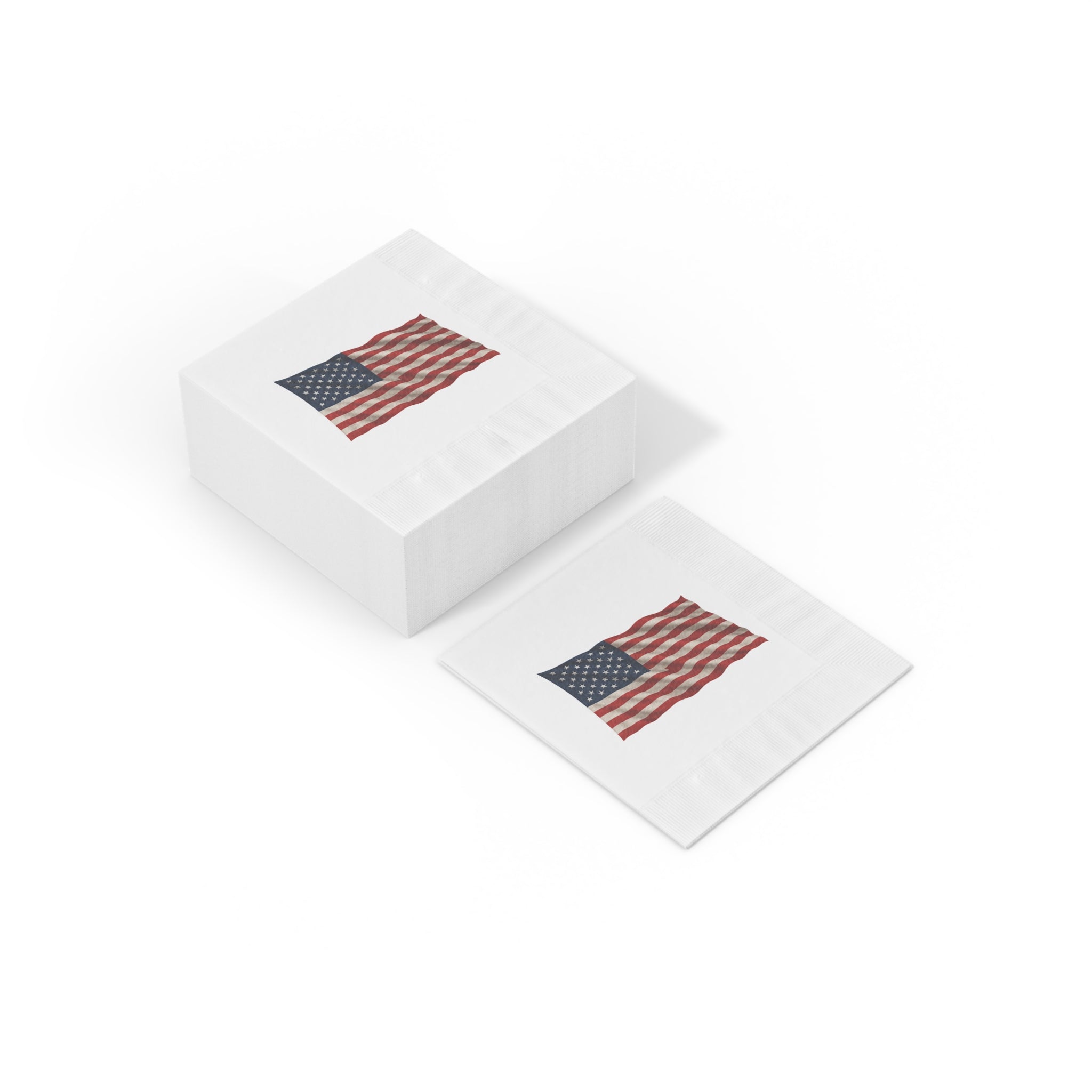American Flag Napkins | Patriotic Party Napkins | USA Flag Table Decor | Fourth of July Napkins | (50 or 100 Count) 2 sizes