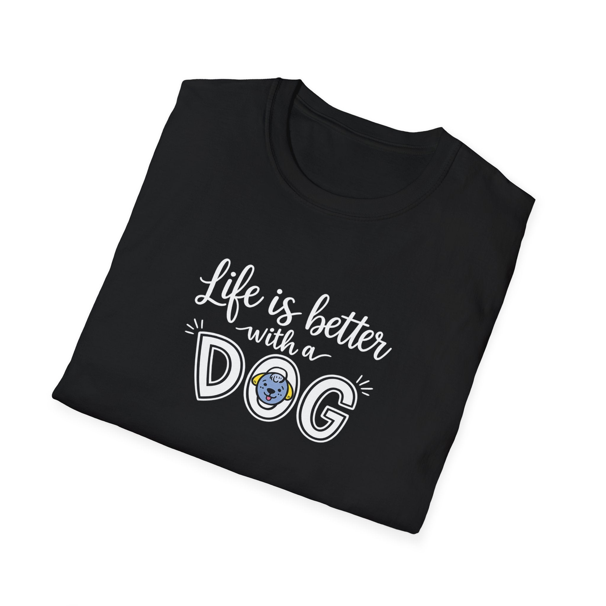 Life Is Better With a Dog Shirt | Dog Lover TShirt | Pet Owner Gift | Cute Dog T-Shirt | Dog Owner Gift | 6 colors - 100% cotton