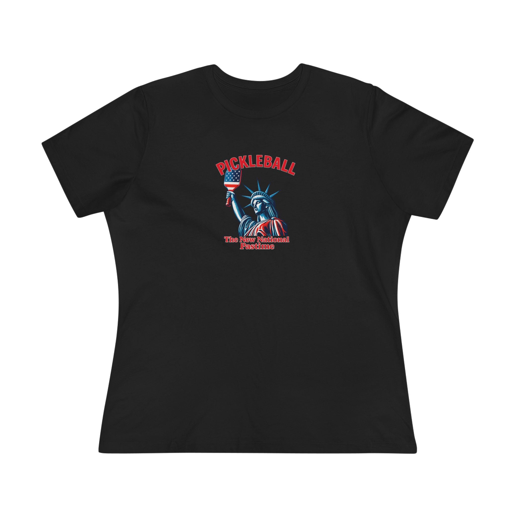 Statue of Liberty Pickleball, The New National Pastime Tee | Women's Patriotic Pickleball Shirt | Pickleball Gift | 5 colors - 100% cotton