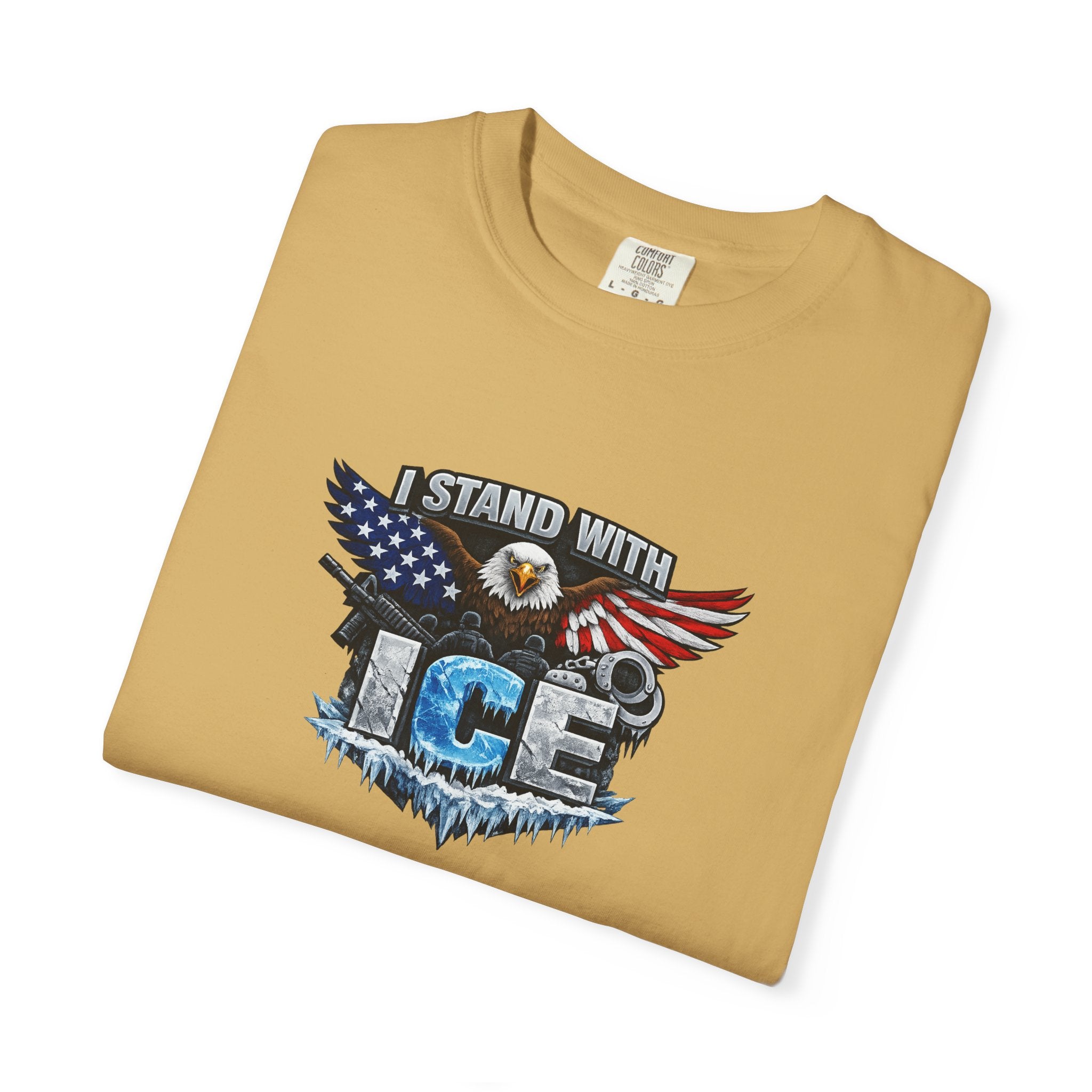 I Stand With ICE T-Shirt | Pro ICE Support Shirt | Conservative America Shirt | Freedom & Law Enforcement Tee | 9 colors - 100% cotton