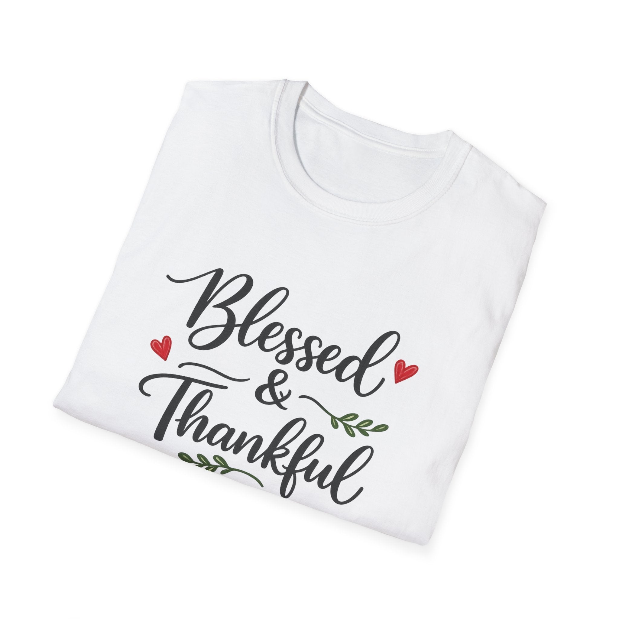 Blessed & Thankful T-Shirt | Christian Gratitude Shirt | Faith Inspired Tee | 7 colors - 100% cotton