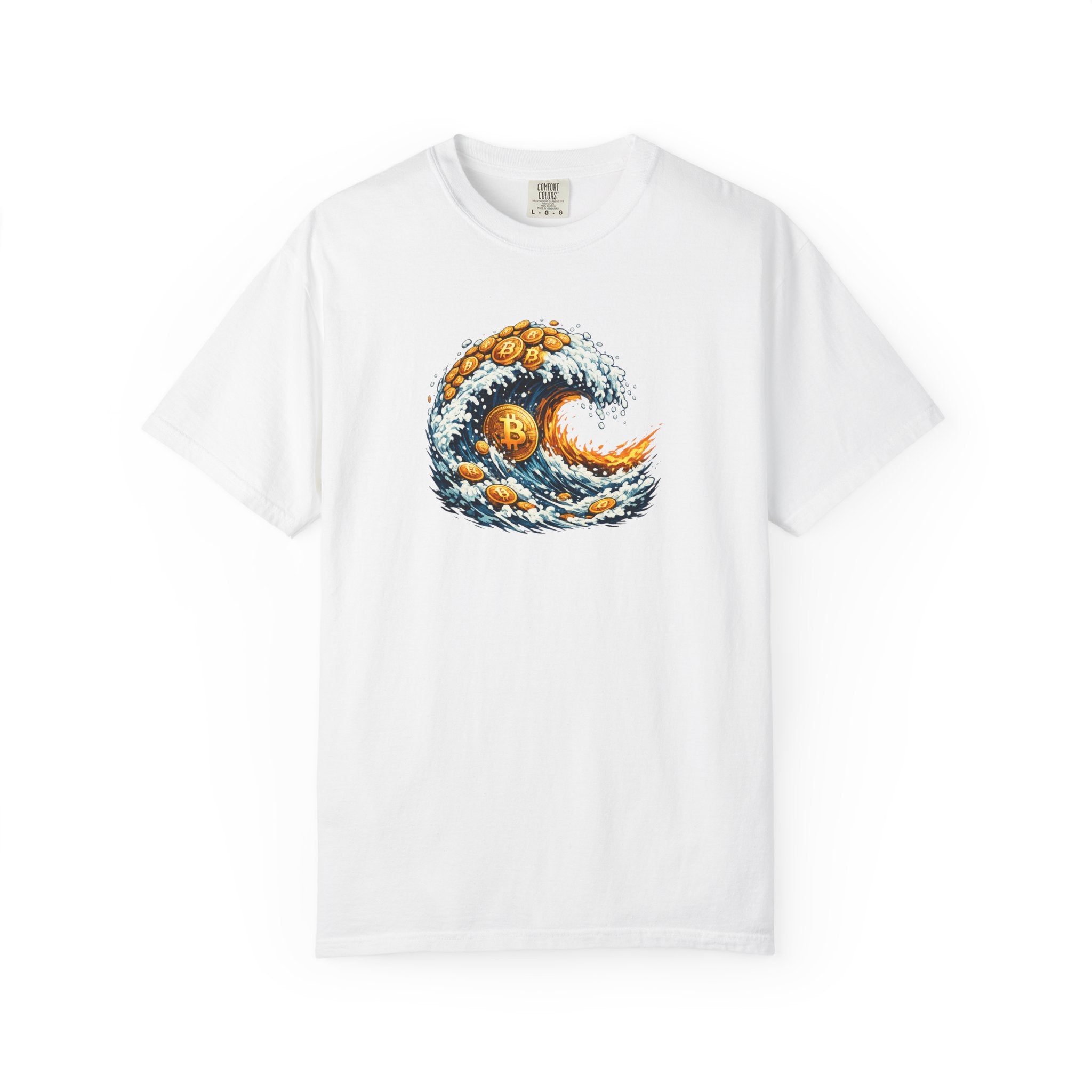 Bitcoin Tidal Wave T-Shirt | Futuristic Crypto Graphic Tee | Bitcoin Art Shirt | Crypto Gift for Him | 12 colors - 100% cotton