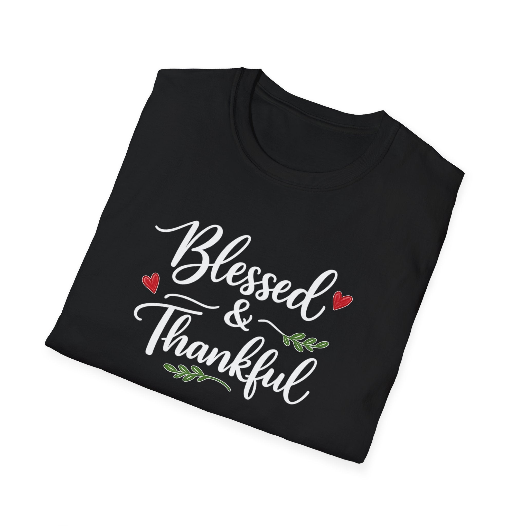 Blessed & Thankful T-Shirt | Christian Gratitude Shirt | Faith Inspired Tee | 7 colors - 100% cotton