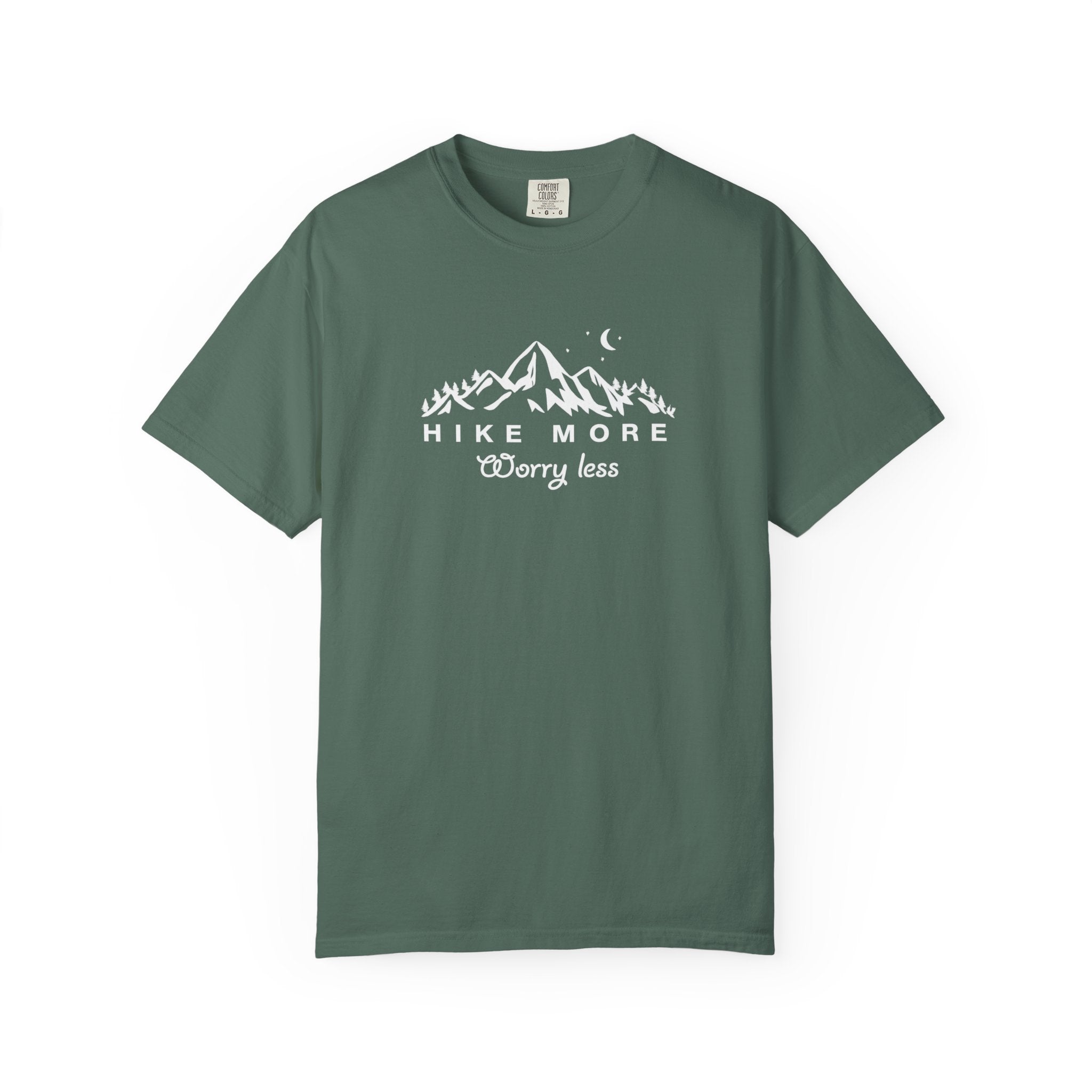 Hike More Worry Less Shirt Hiking TShirt | Outdoor Adventure Tee | Mountain Nature Lover Gift | Hiking Tee | 7 colors - 100% cotton