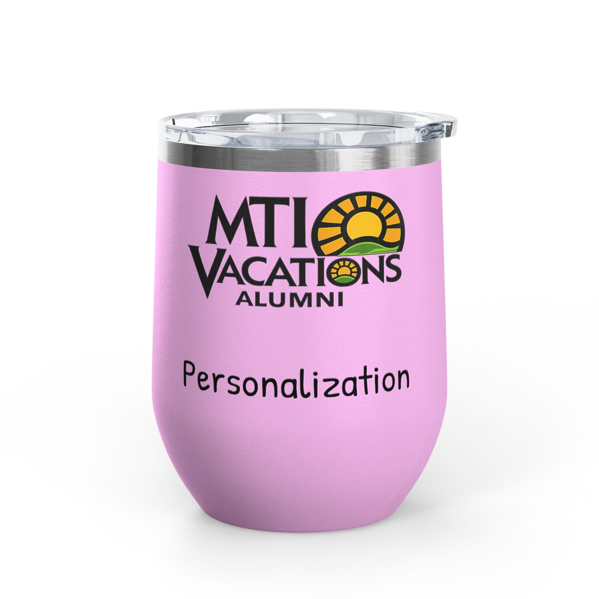 MTI Vacations Personalized Wine Tumbler | Travel Mug for Wine Lovers | Alumni Keepsake | Drinking Companion for Celebrations | 12 oz