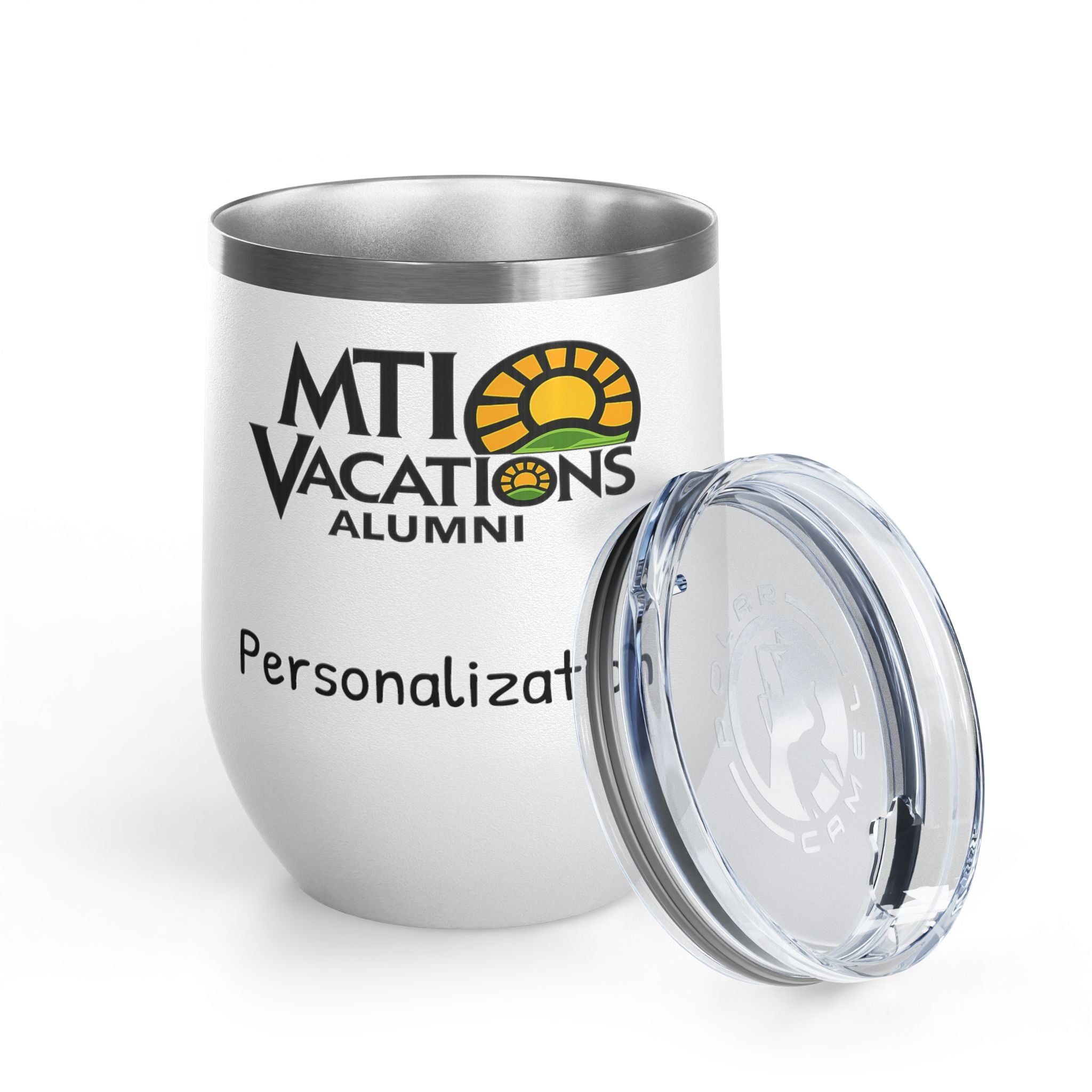 MTI Vacations Personalized Wine Tumbler | Travel Mug for Wine Lovers | Alumni Keepsake | Drinking Companion for Celebrations | 12 oz