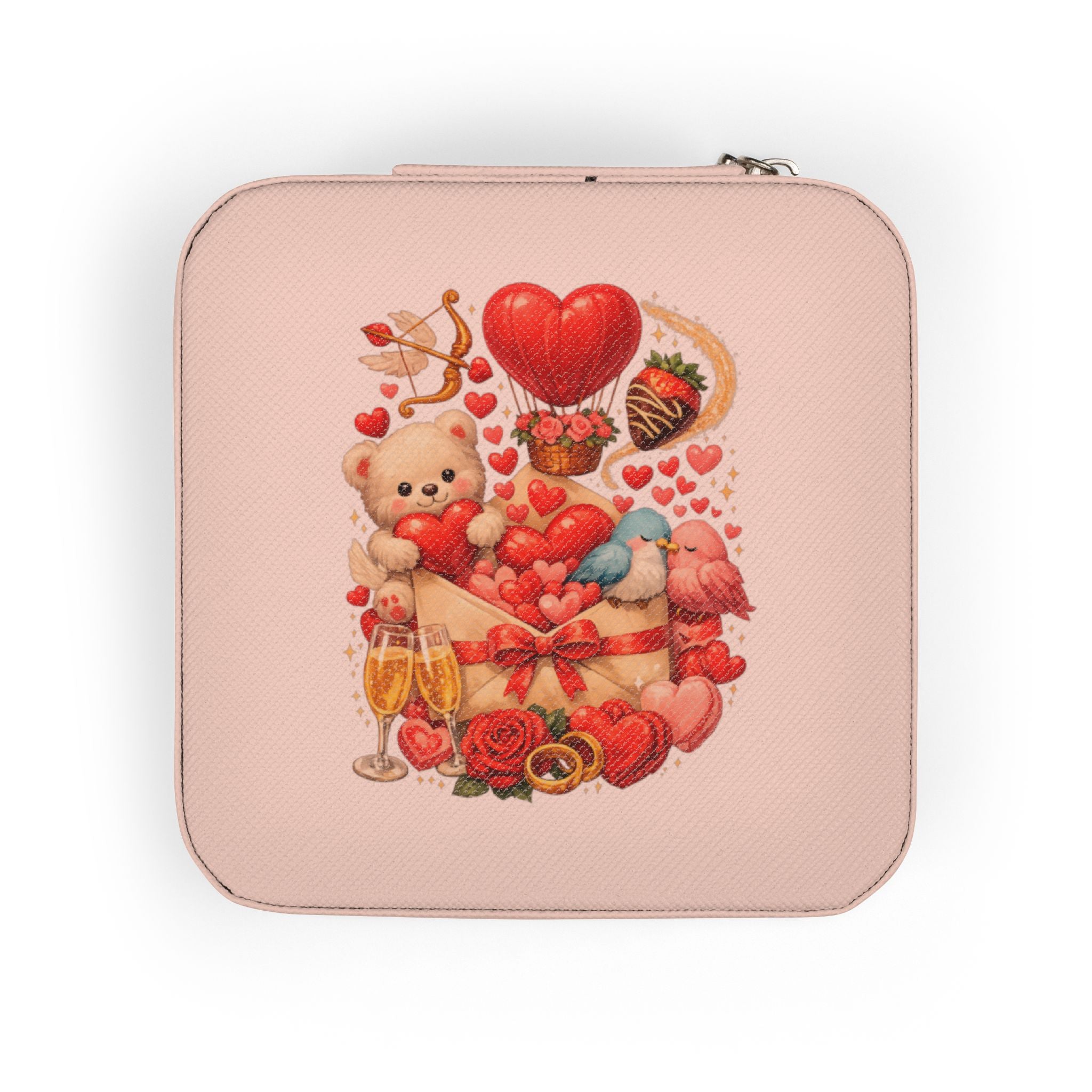 Travel Jewelry Box | Compact Jewelry Organizer | Gift for Girlfriend, Wife, Mom | Valentines Day Gift | Bridesmaid or Mothers Day Gift