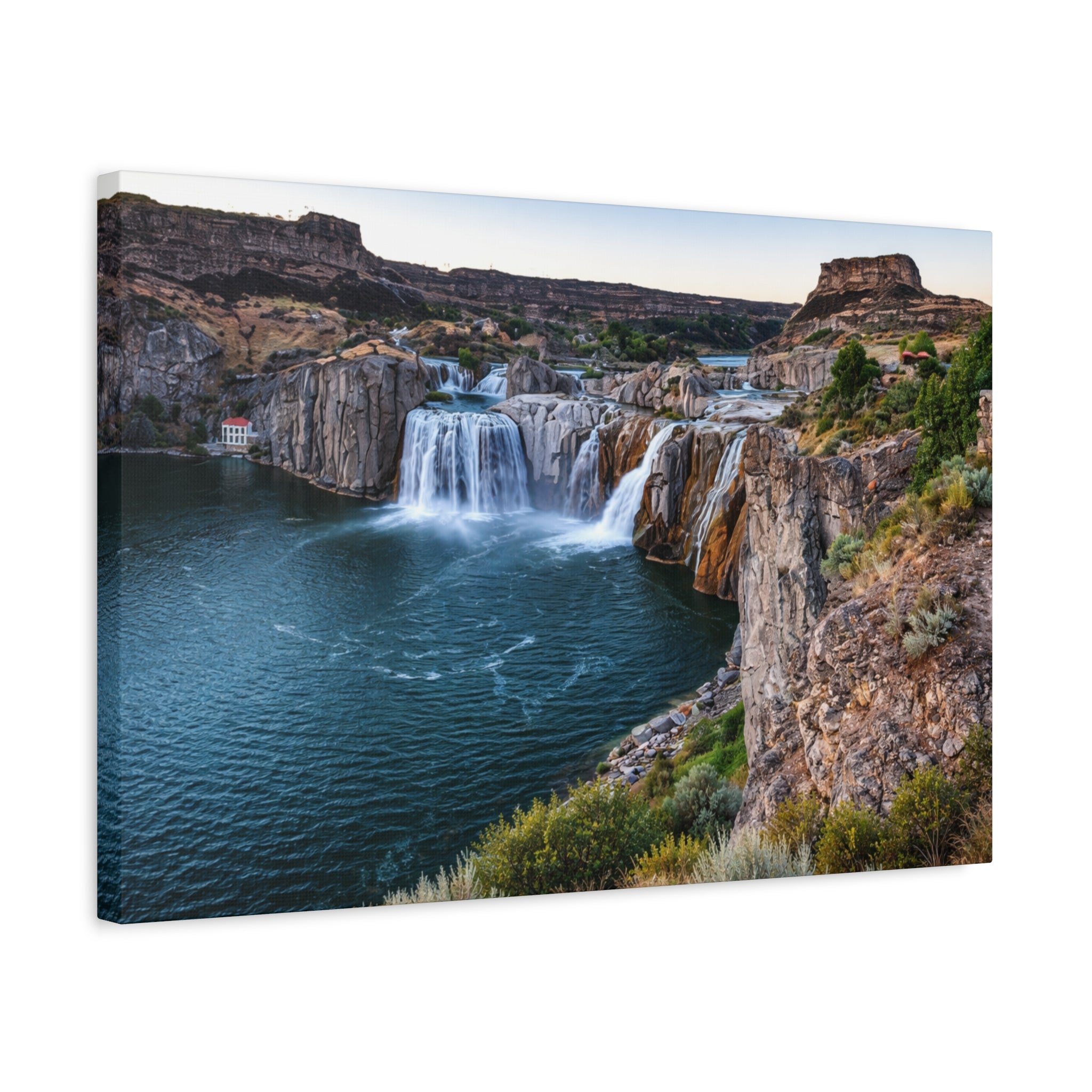 Shoshone Falls Canvas - Twin Falls Waterfall Wall Art - Snake River Canyon Landscape - Large Scenic Home Decor - Stretched, 1.25" - 6 Sizes