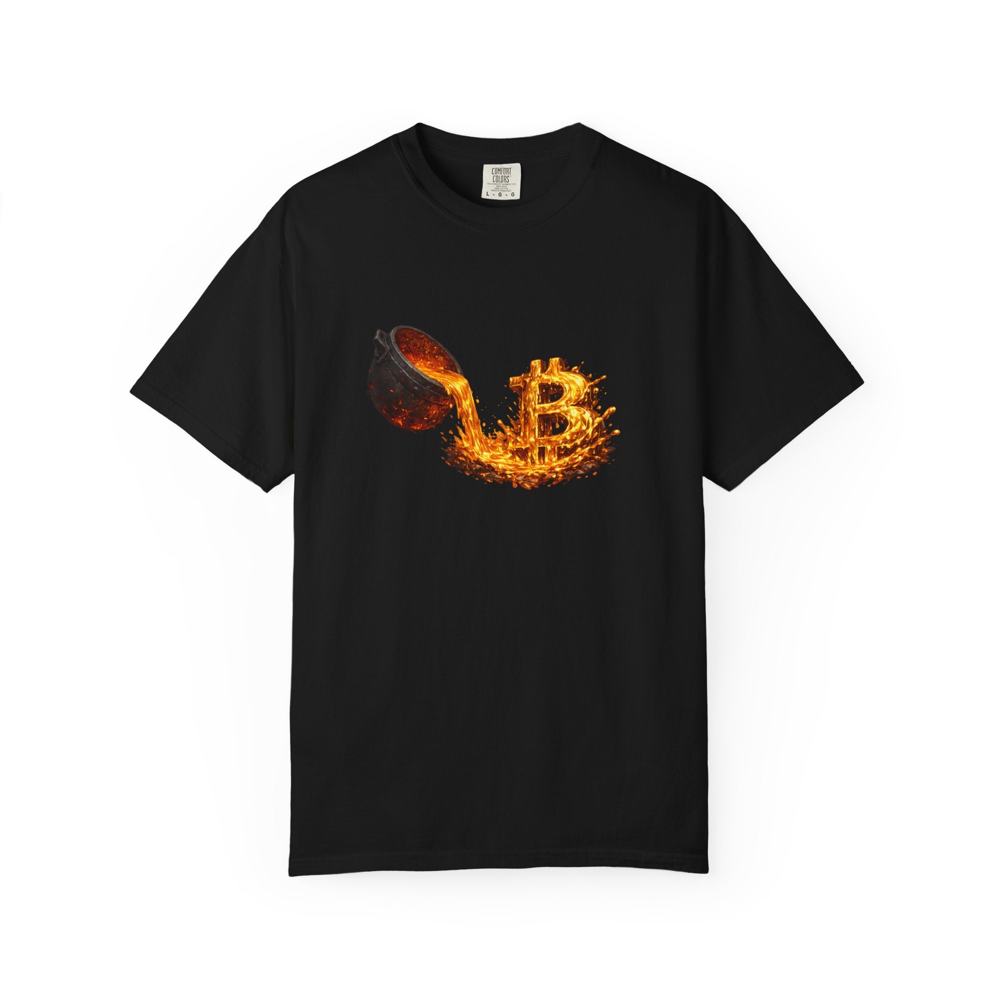 Burning Bitcoin spoon T-shirt | Crypto Investor Shirt | Bitcoin Holder Apparel | Digital Gold Graphic Tee | 5 colors - 100% cotton