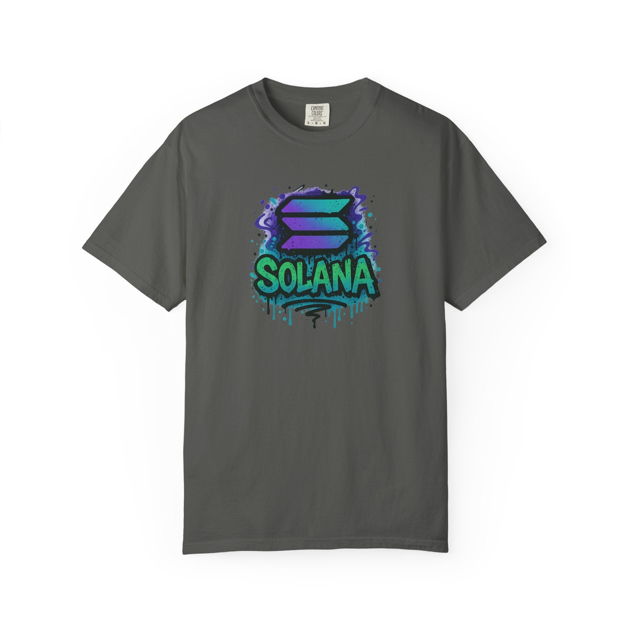 Solana Street Style Graffiti Tee | Urban Crypto T-Shirt for Investors & Blockchain Fans | Trendy Solana Logo Shirt | 5 colors - 100% cotton