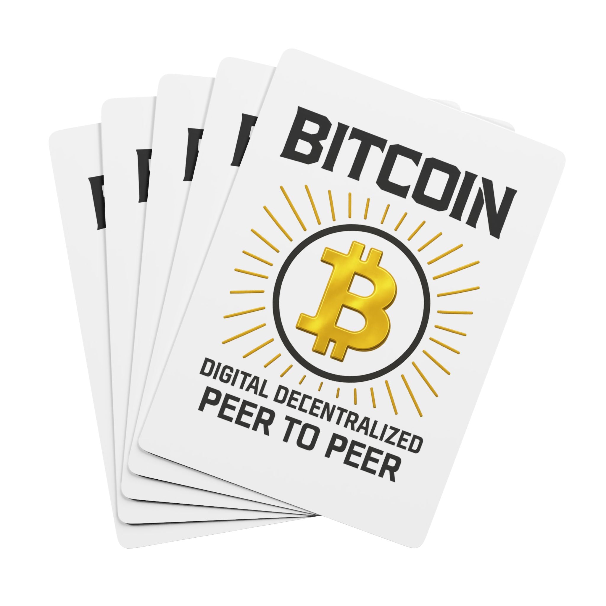 One-of-a-kind Custom Bitcoin Poker Playing Cards.  Deal in your own style.