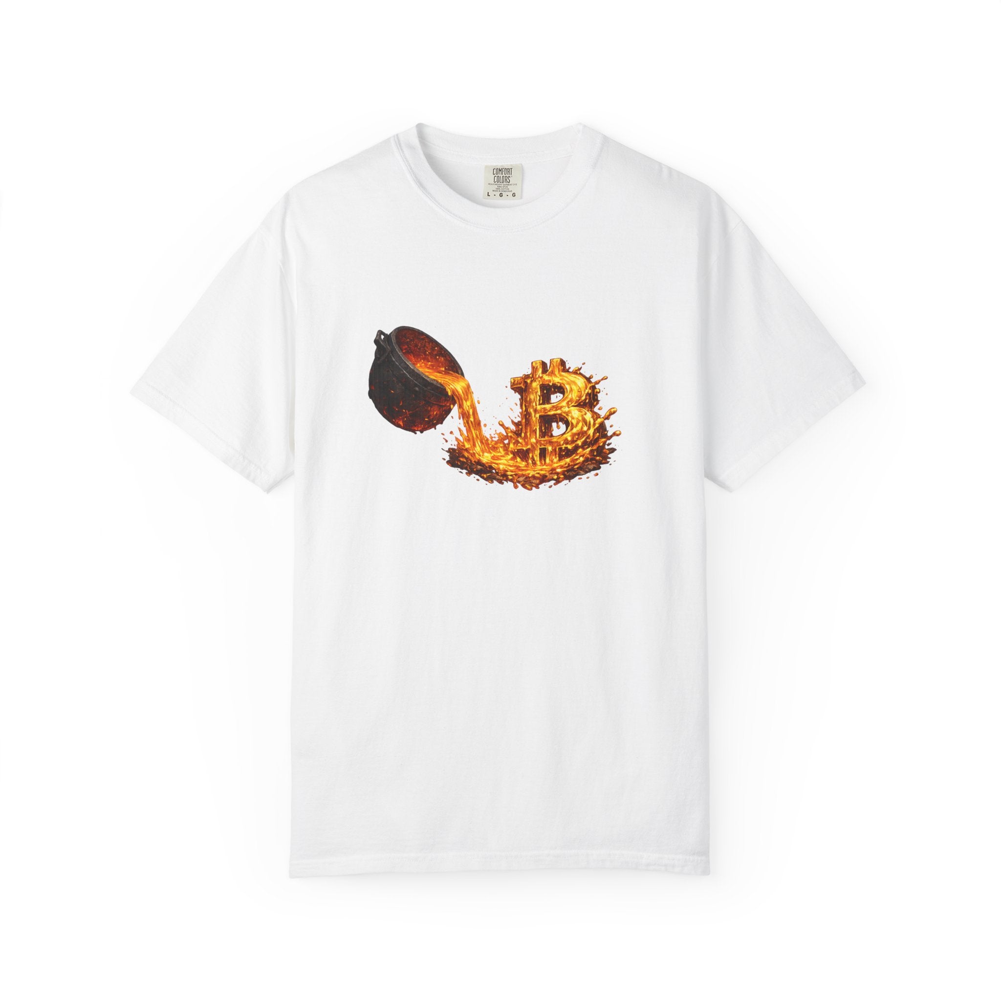 Burning Bitcoin spoon T-shirt | Crypto Investor Shirt | Bitcoin Holder Apparel | Digital Gold Graphic Tee | 5 colors - 100% cotton