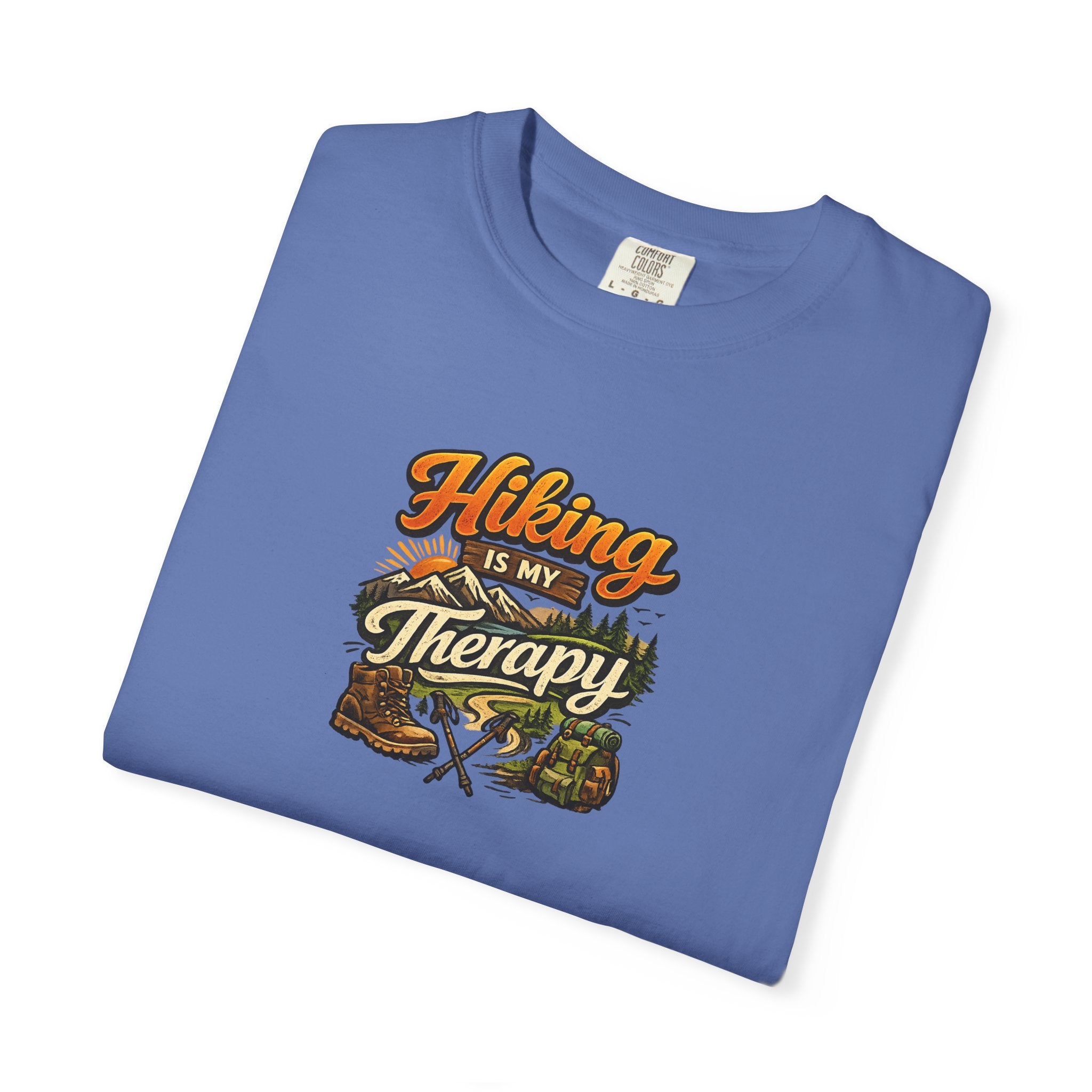 Hiking Is My Therapy Shirt | Funny Hiking T-Shirt | Outdoor Lover Gift | Nature Adventure Tee | Hiker Trail Shirt | 7 colors - 100% cotton