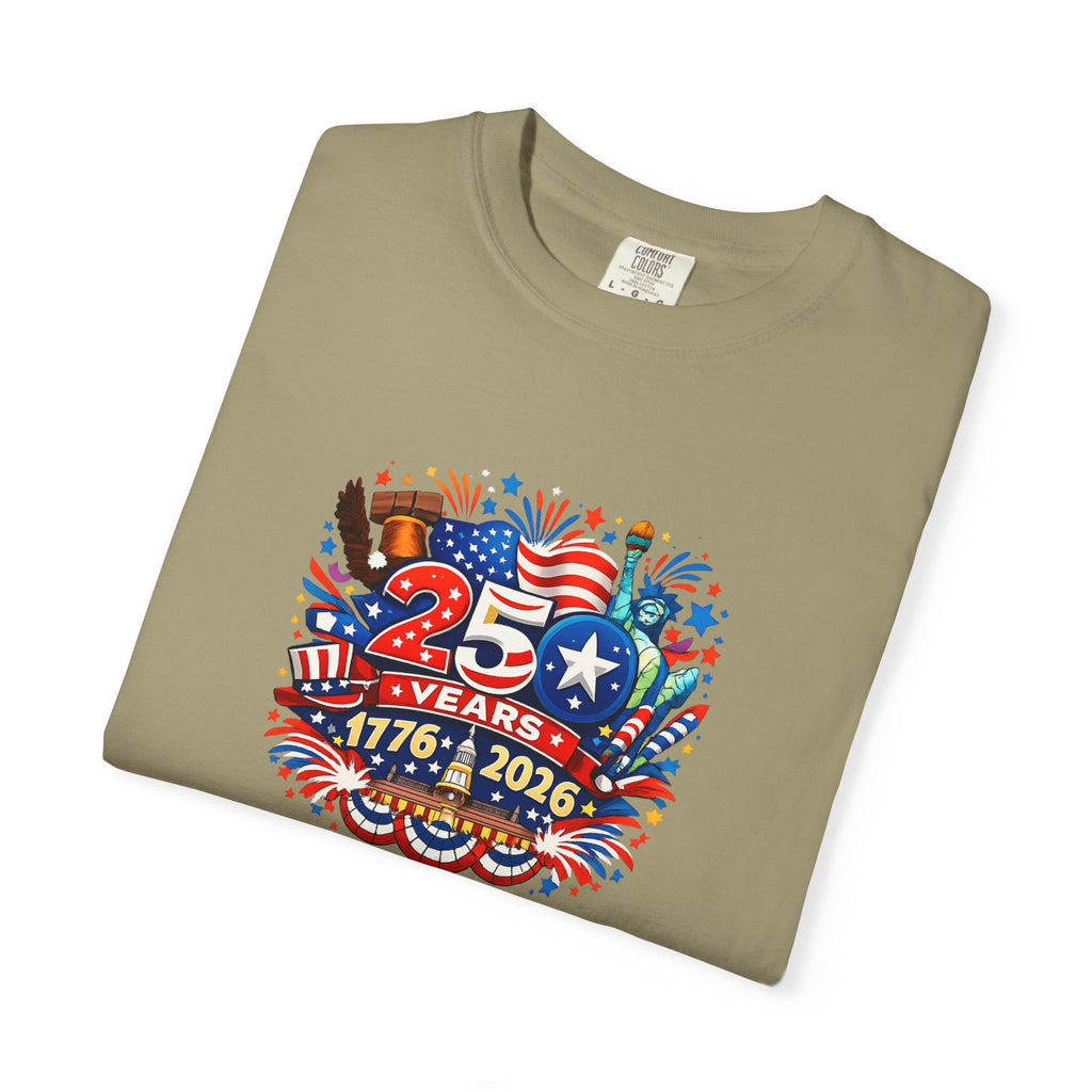 America 250 Years Shirt | 1776-2026 Tee | USA Independence Anniversary Shirt | Fourth of July Shirt | 6 colors - 100% cotton