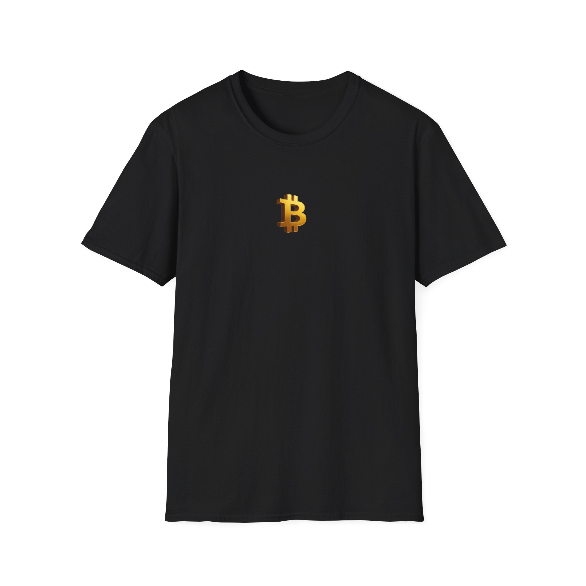 Solid Black - Pure Gold Bitcoin: T-Shirt Tee. 100% cotton