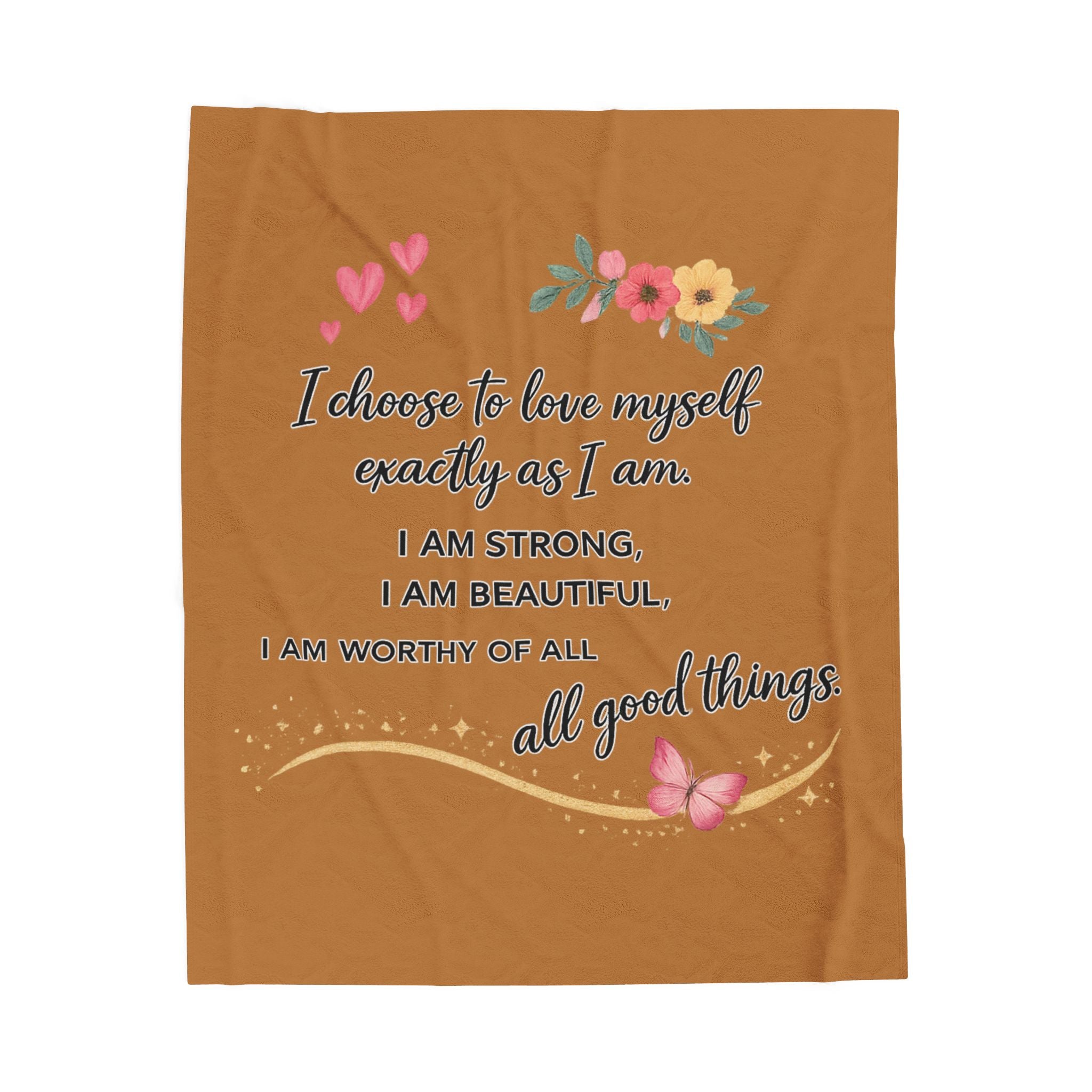 Self Love Affirmation Throw Blanket | Empowering Cozy Gift for Women | Mental Health & Self Care Decor | 50" x 60"