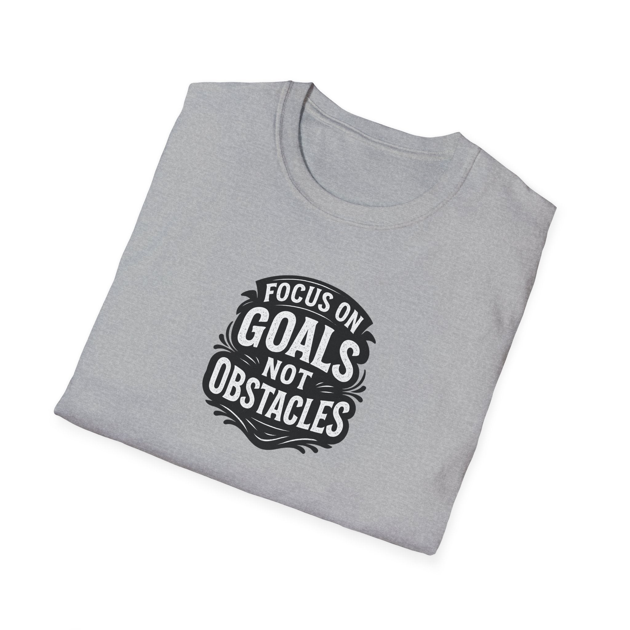 Focus on Goals Not Obstacles T-Shirt | Motivational Stay Driven with our Bold Motivational Tee | 5 colors - 100% cotton