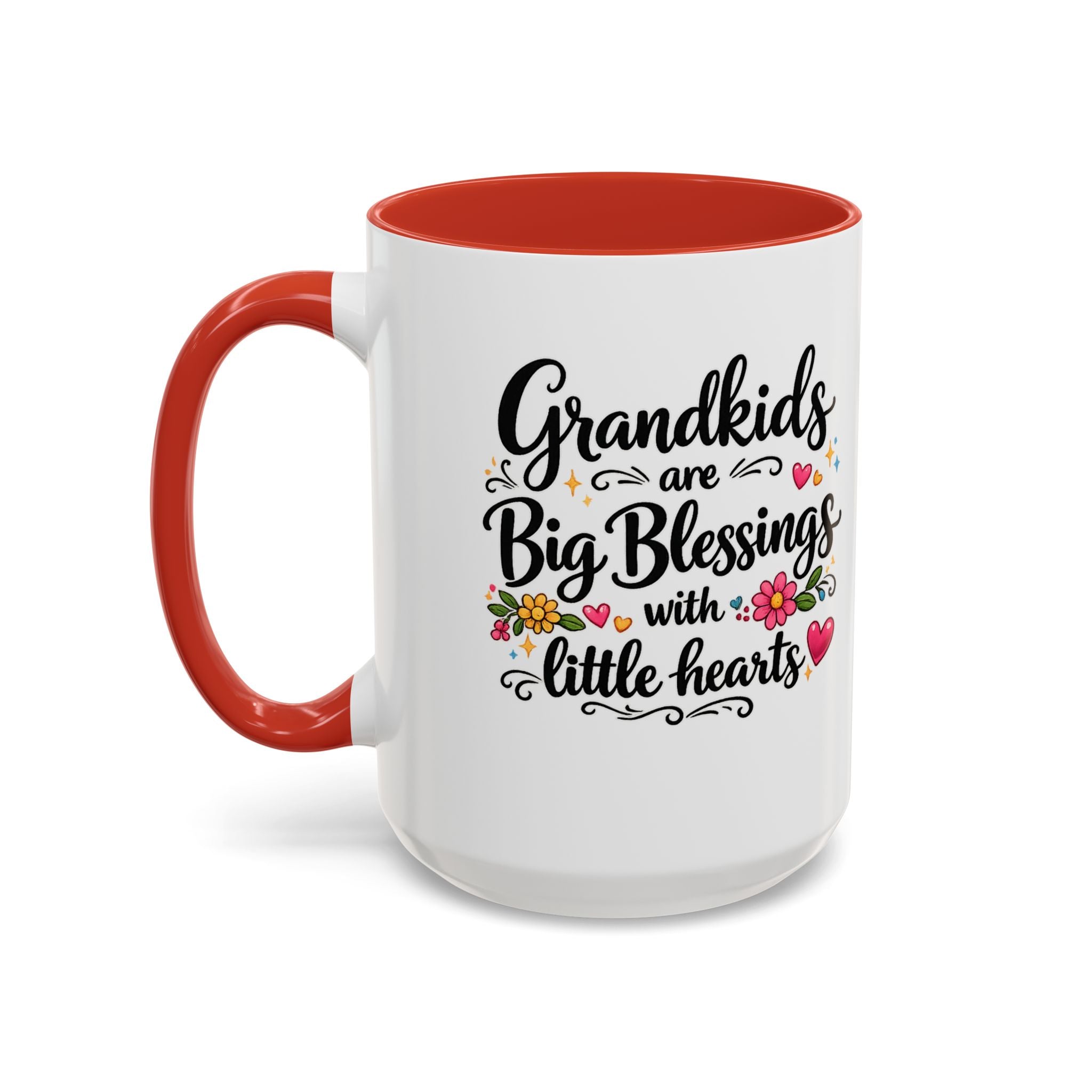 Grandkids Are Big Blessings Mug | Grandma Coffee Mug | Floral Grandma Gift | 6 Color Options | 11 oz or 15 oz