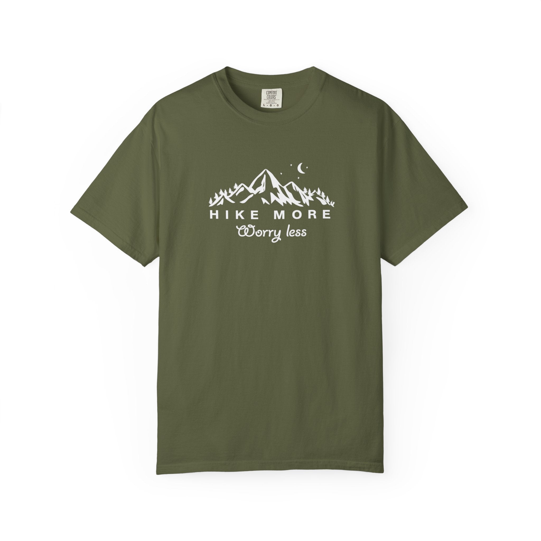 Hike More Worry Less Shirt Hiking TShirt | Outdoor Adventure Tee | Mountain Nature Lover Gift | Hiking Tee | 7 colors - 100% cotton