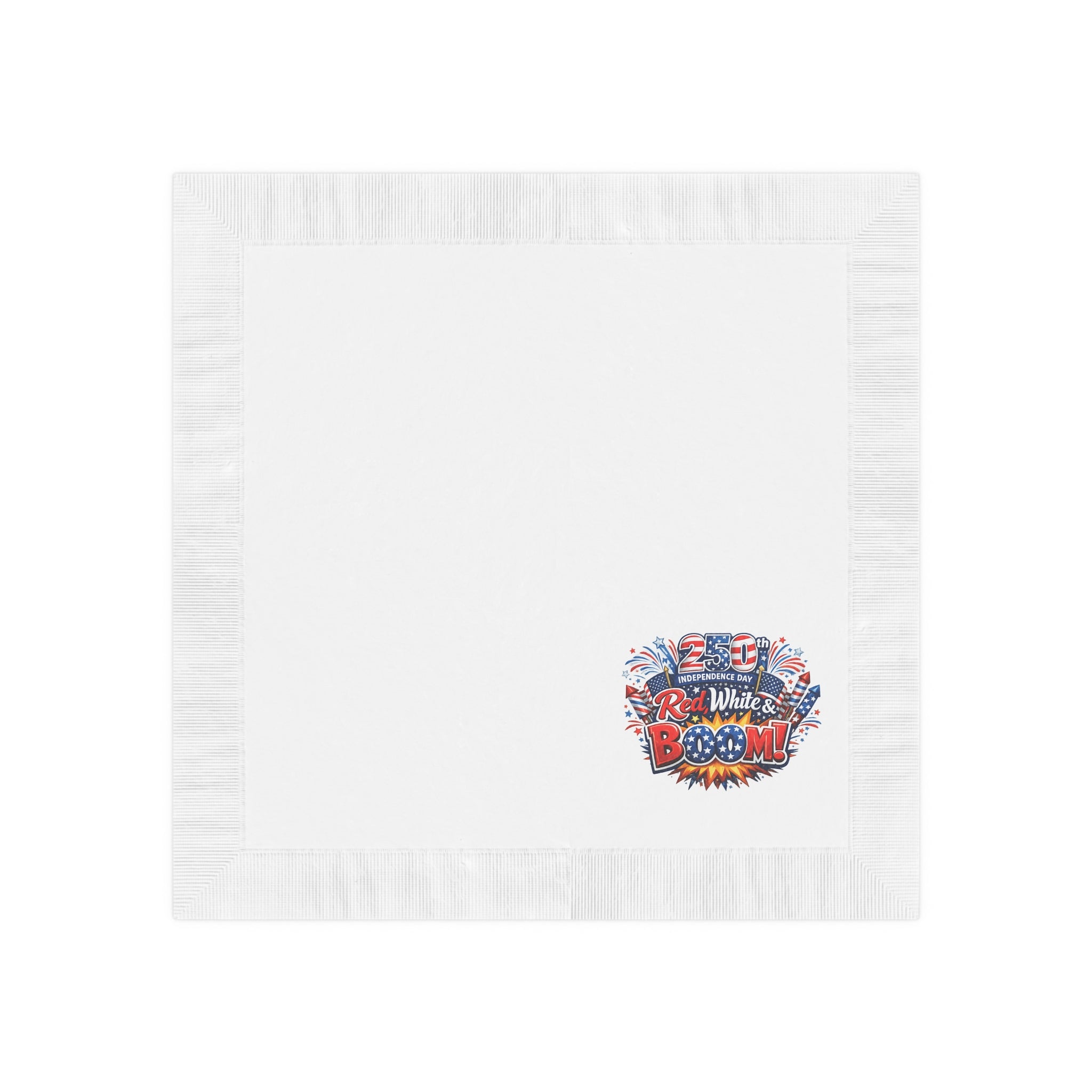 Red White & Boom Napkins | USA 250th Anniversary Napkins | 4th of July Patriotic Decor | America 250 Celebration| (50 or 100 Count) 2 sizes