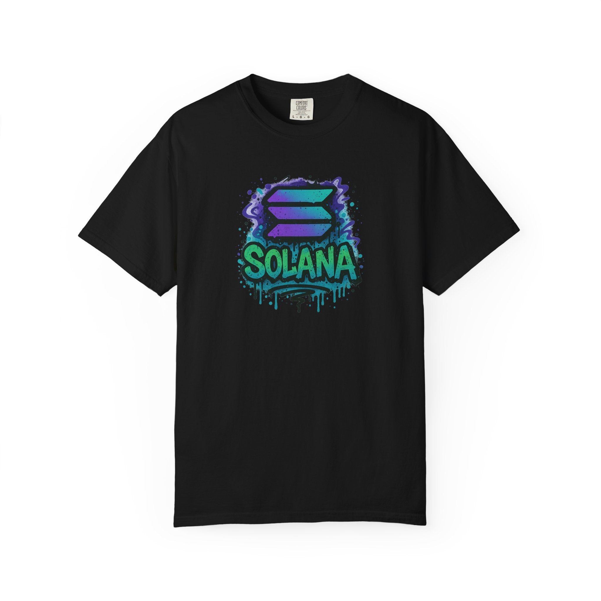 Solana Street Style Graffiti Tee | Urban Crypto T-Shirt for Investors & Blockchain Fans | Trendy Solana Logo Shirt | 5 colors - 100% cotton