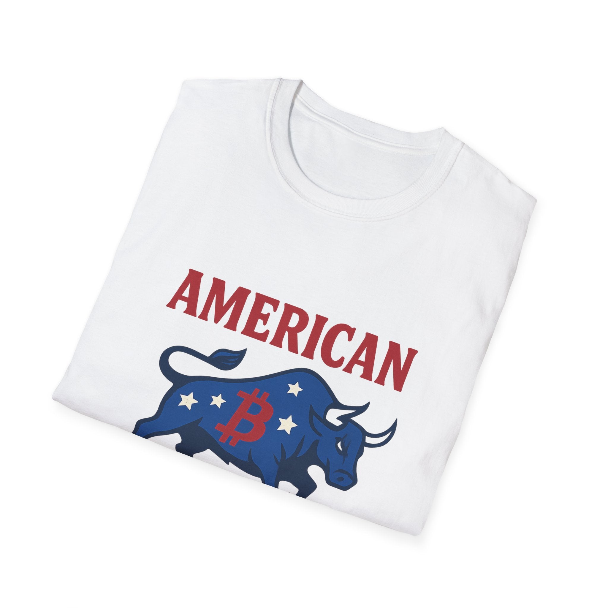 American Bitcoin - Red, White & Bull T-Shirt Tee | 5 colors - 100% cotton