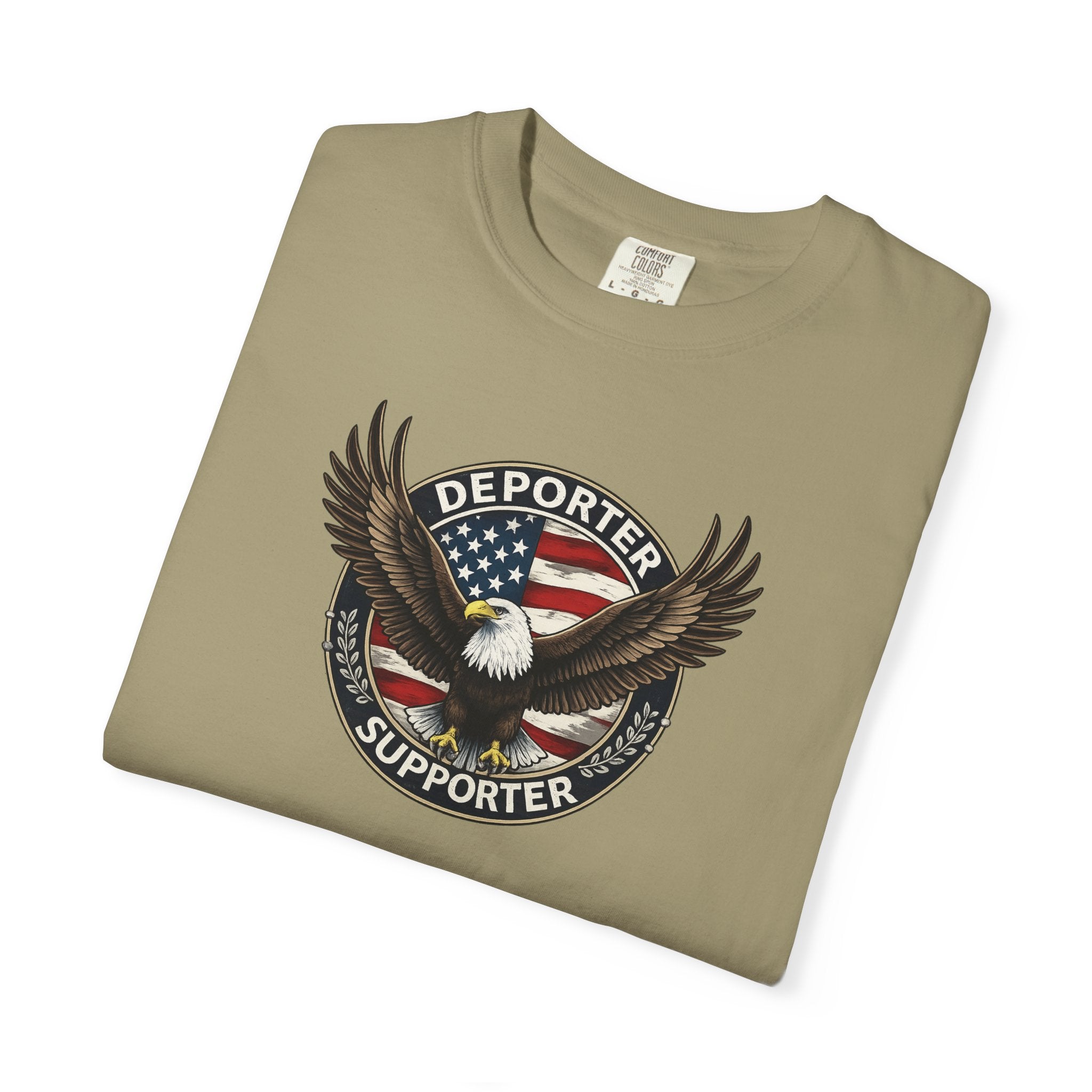 Deporter Supporter T-Shirt | Patriotic Eagle Border Wall Shirt | MAGA Immigration Graphic Tee | America First Shirt | 6 colors - 100% cotton