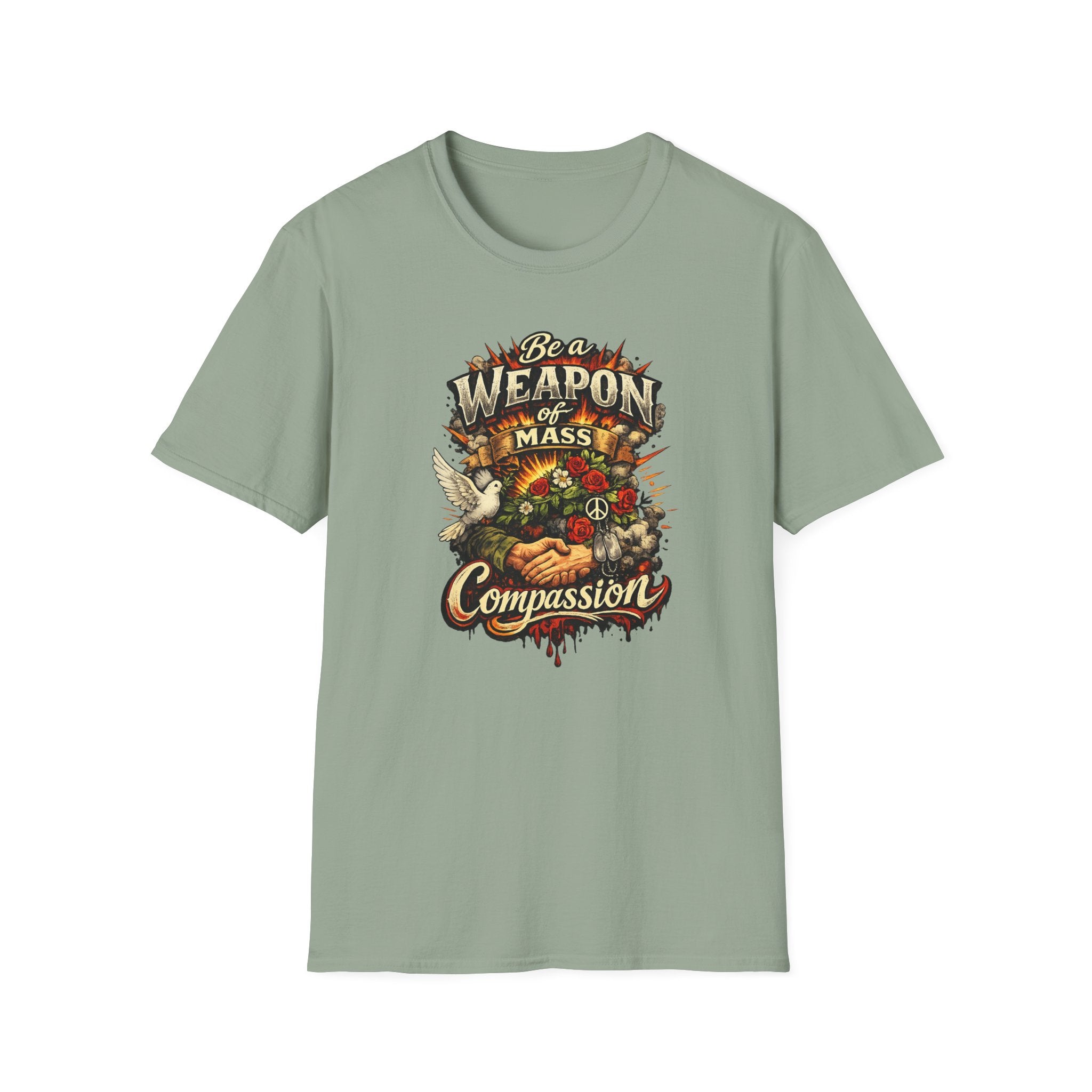 Be a Weapon of Mass Compassion TShirt | Kindness  Peace Love Compassion Tee | Inspirational Graphic Shirt | 5 colors - 100% cotton