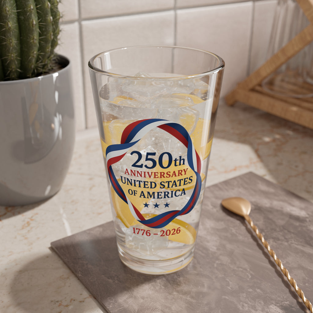 250th Anniversary USA Pint Glass | America 1776-2026 Patriotic Beer Glass | Semiquincentennial Gift | 16oz Pint Glass