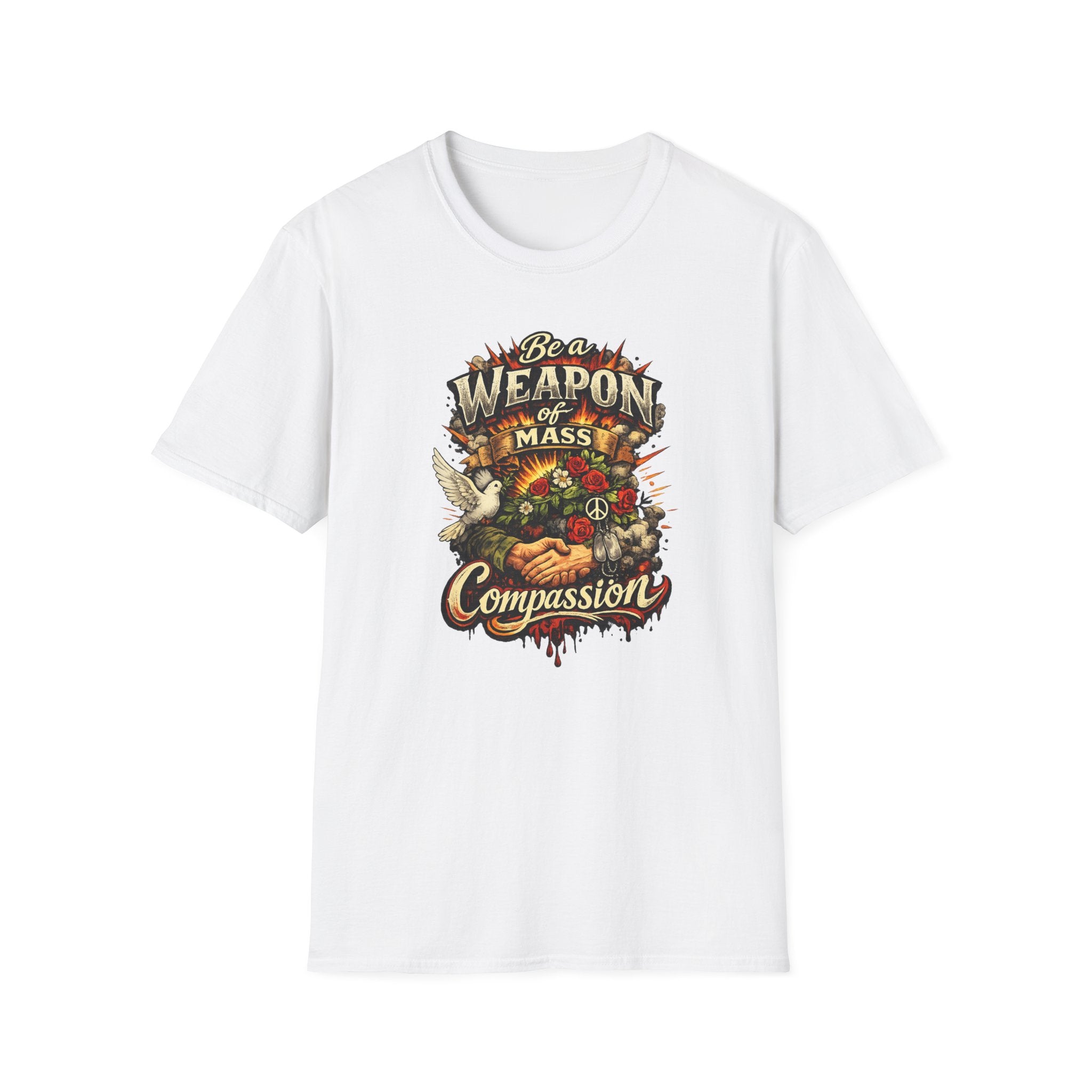 Be a Weapon of Mass Compassion TShirt | Kindness  Peace Love Compassion Tee | Inspirational Graphic Shirt | 5 colors - 100% cotton