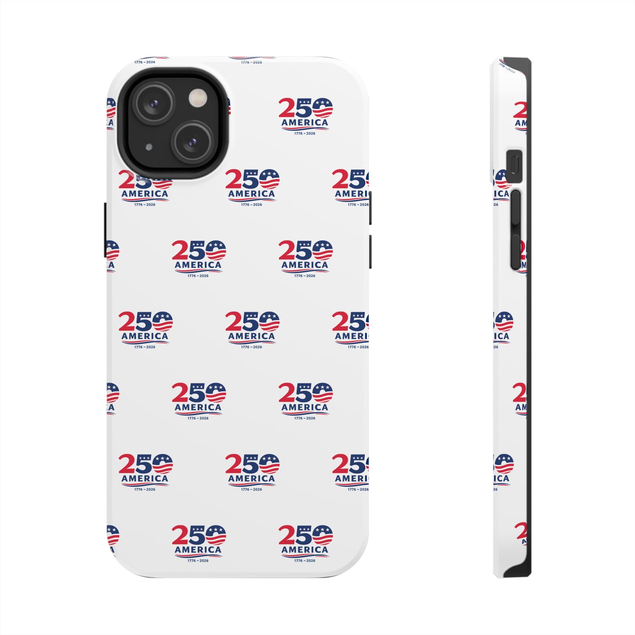 America 250 Tough Phone Case | Patriotic USA 1776-2026 iPhone Samsung Case | Glossy Protective Fourth of July Phone Cover