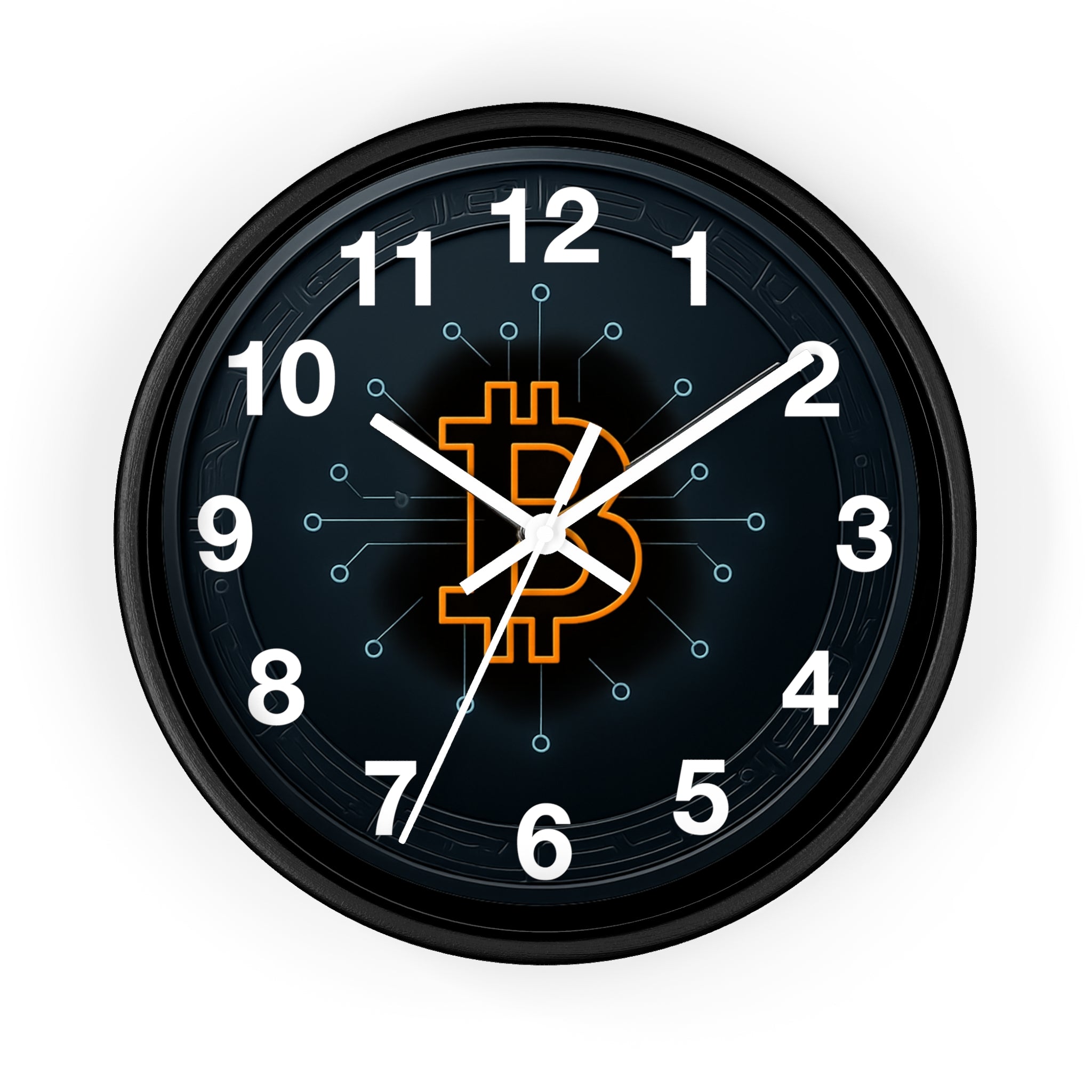 Time is Money.  Bitcoin is the future.  Sleek wall clock.