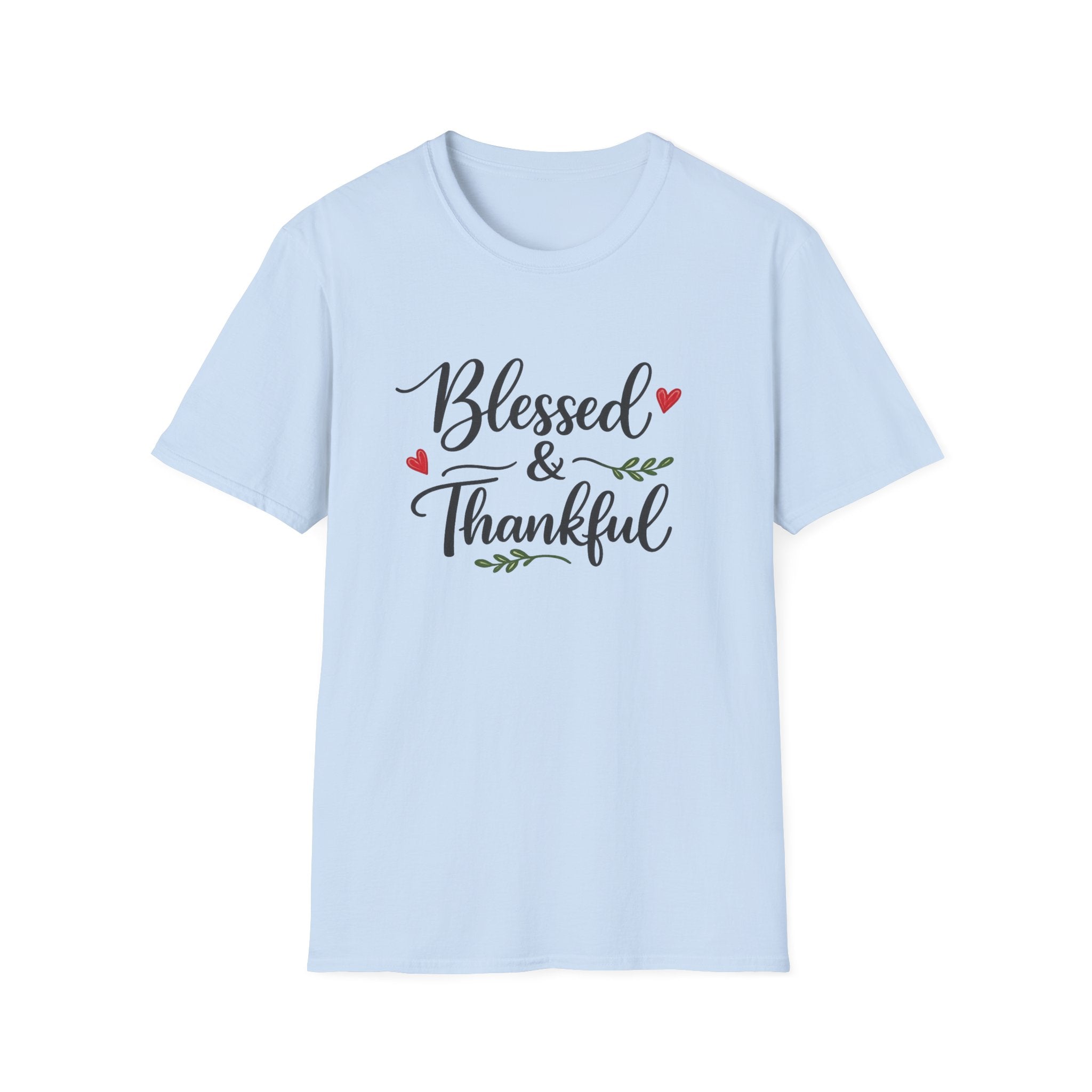 Blessed & Thankful T-Shirt | Christian Gratitude Shirt | Faith Inspired Tee | 7 colors - 100% cotton