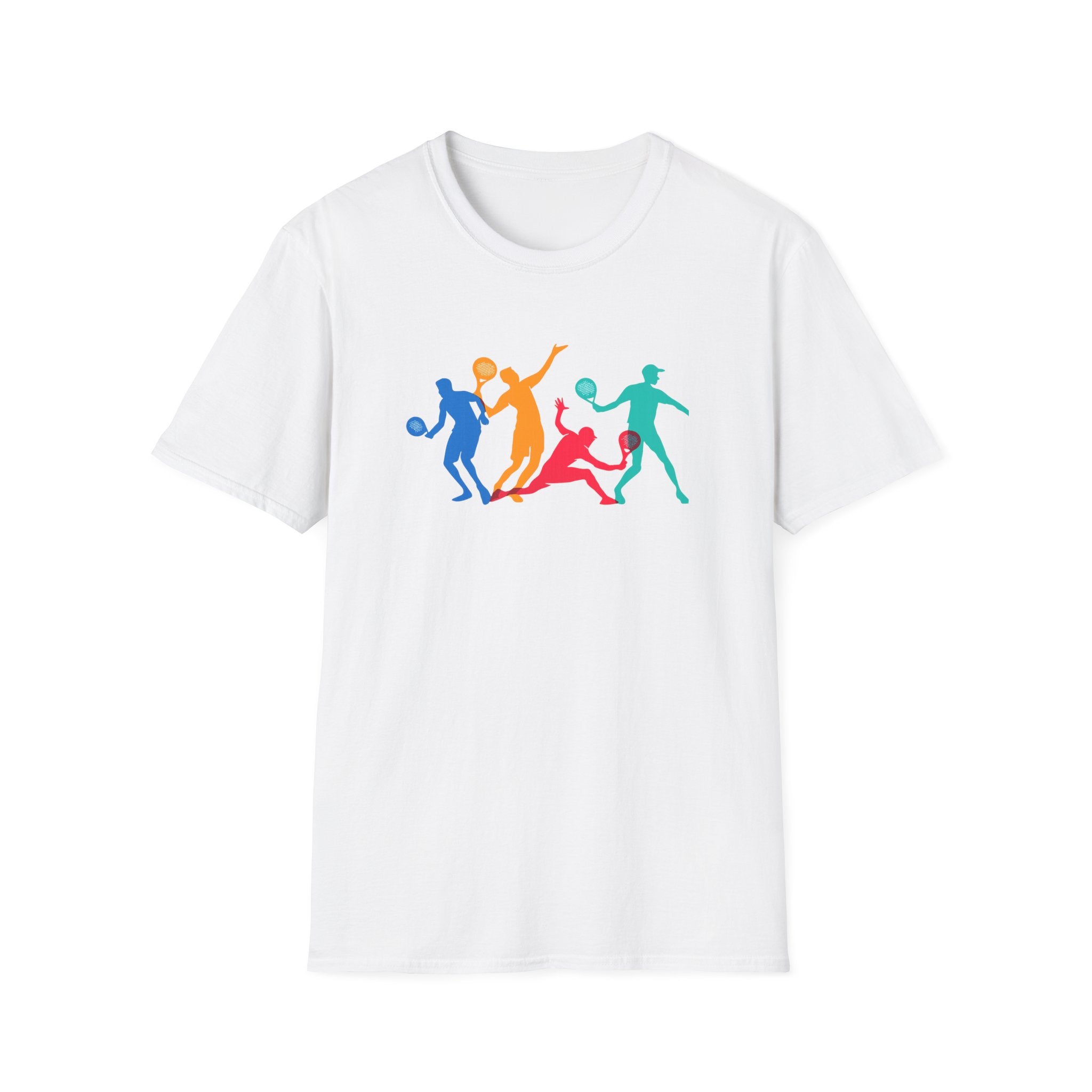 Colorful Tennis Silhouette T-Shirt | Modern Tennis Player Graphic Tee | Unisex Sports Shirt | Tennis Lover Gift | 3 colors - 100% cotton