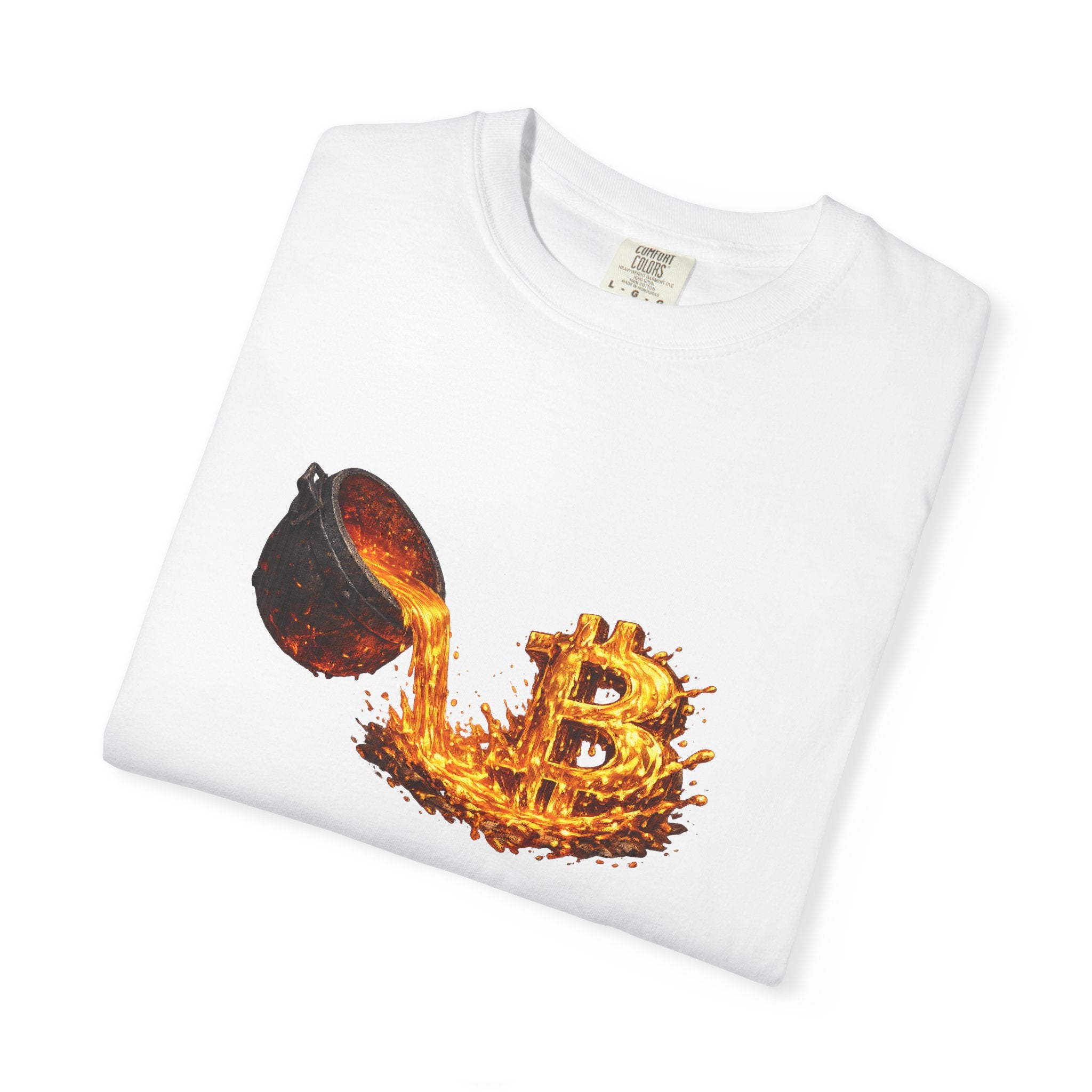 Burning Bitcoin spoon T-shirt | Crypto Investor Shirt | Bitcoin Holder Apparel | Digital Gold Graphic Tee | 5 colors - 100% cotton