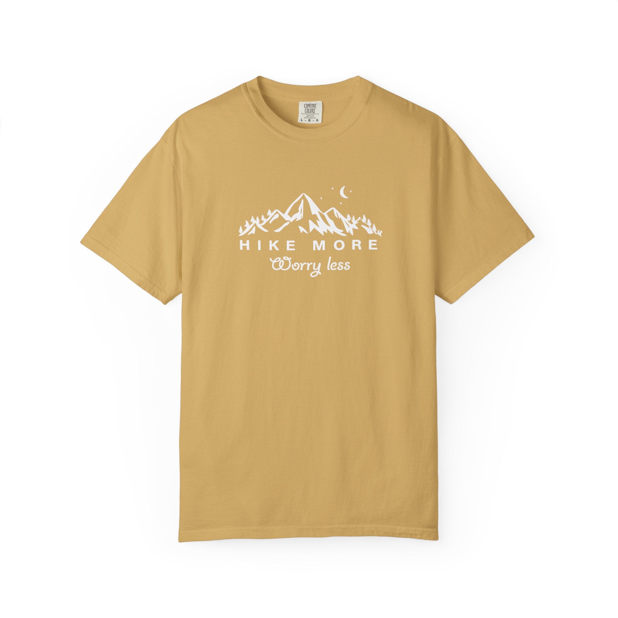 Hike More Worry Less Shirt Hiking TShirt | Outdoor Adventure Tee | Mountain Nature Lover Gift | Hiking Tee | 7 colors - 100% cotton