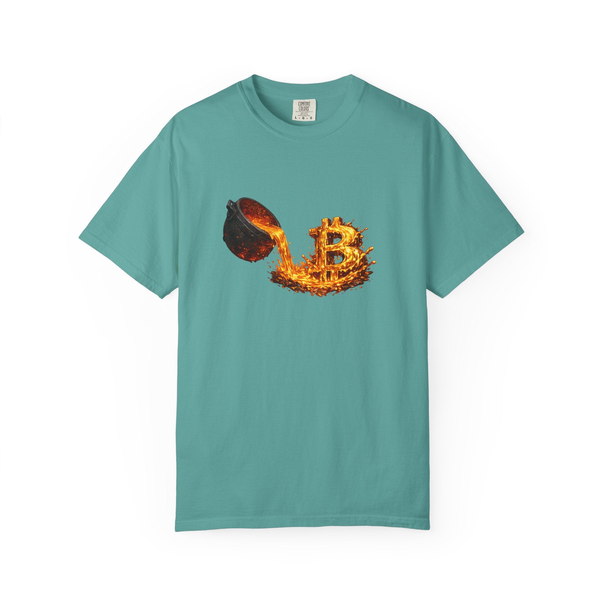 Burning Bitcoin spoon T-shirt | Crypto Investor Shirt | Bitcoin Holder Apparel | Digital Gold Graphic Tee | 5 colors - 100% cotton
