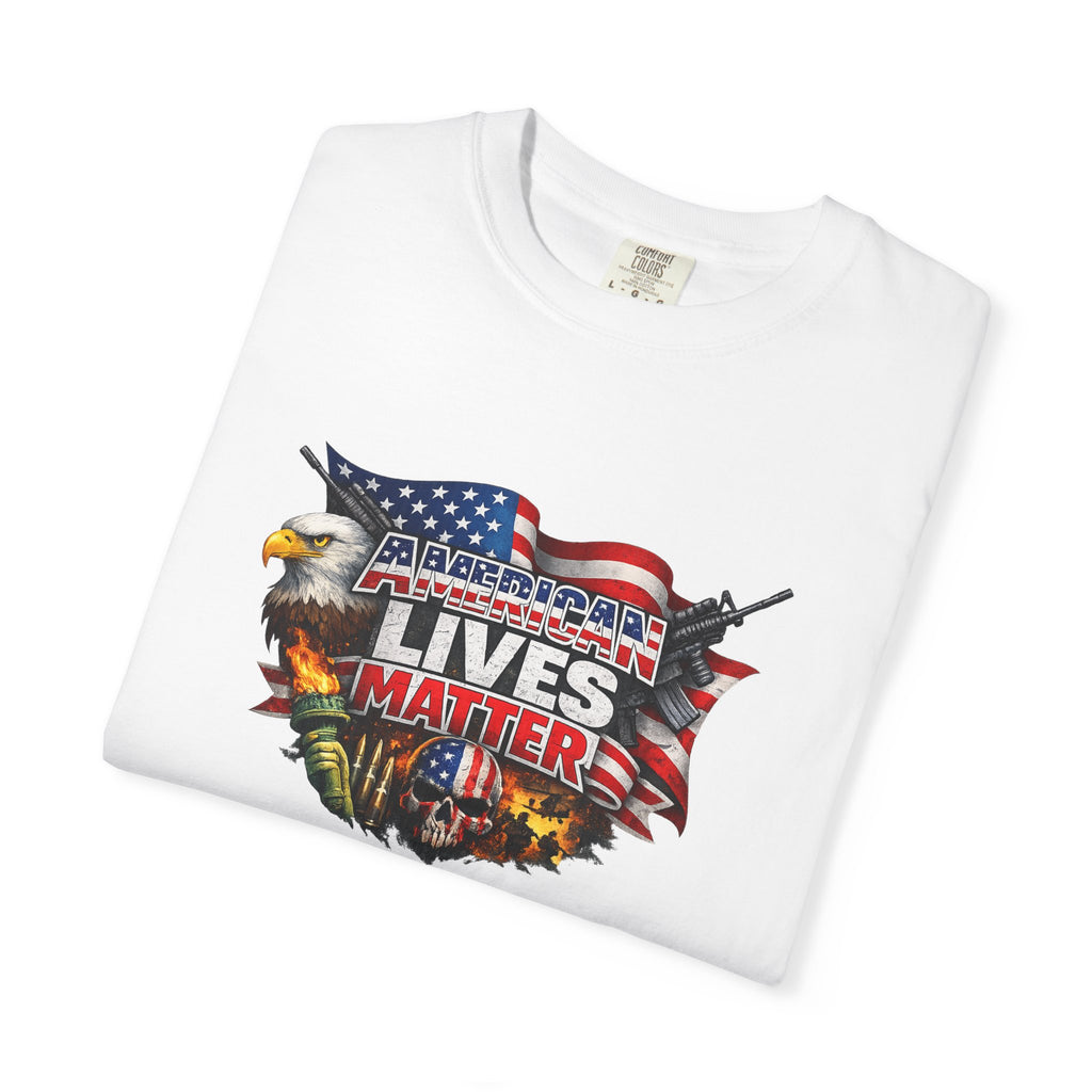 American Lives Matter Patriotic T-Shirt | Military Style USA Freedom Shirt | Veteran Support Tee | 7 colors - 100% cotton