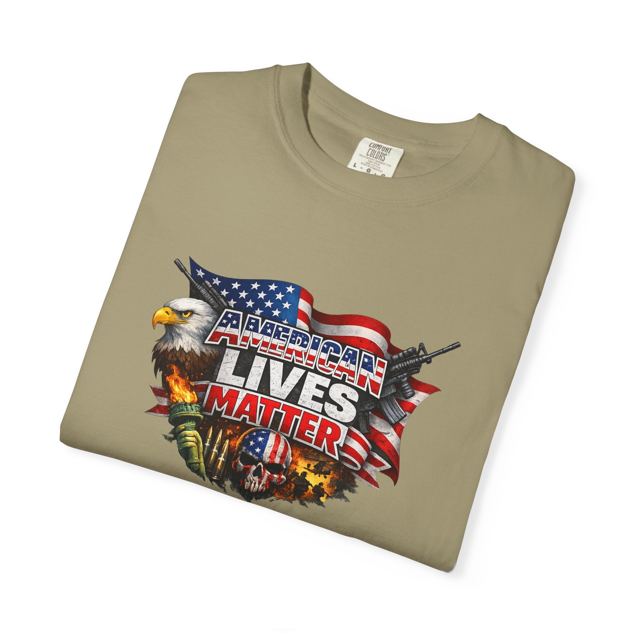 American Lives Matter Patriotic T-Shirt | Military Style USA Freedom Shirt | Veteran Support Tee | 7 colors - 100% cotton