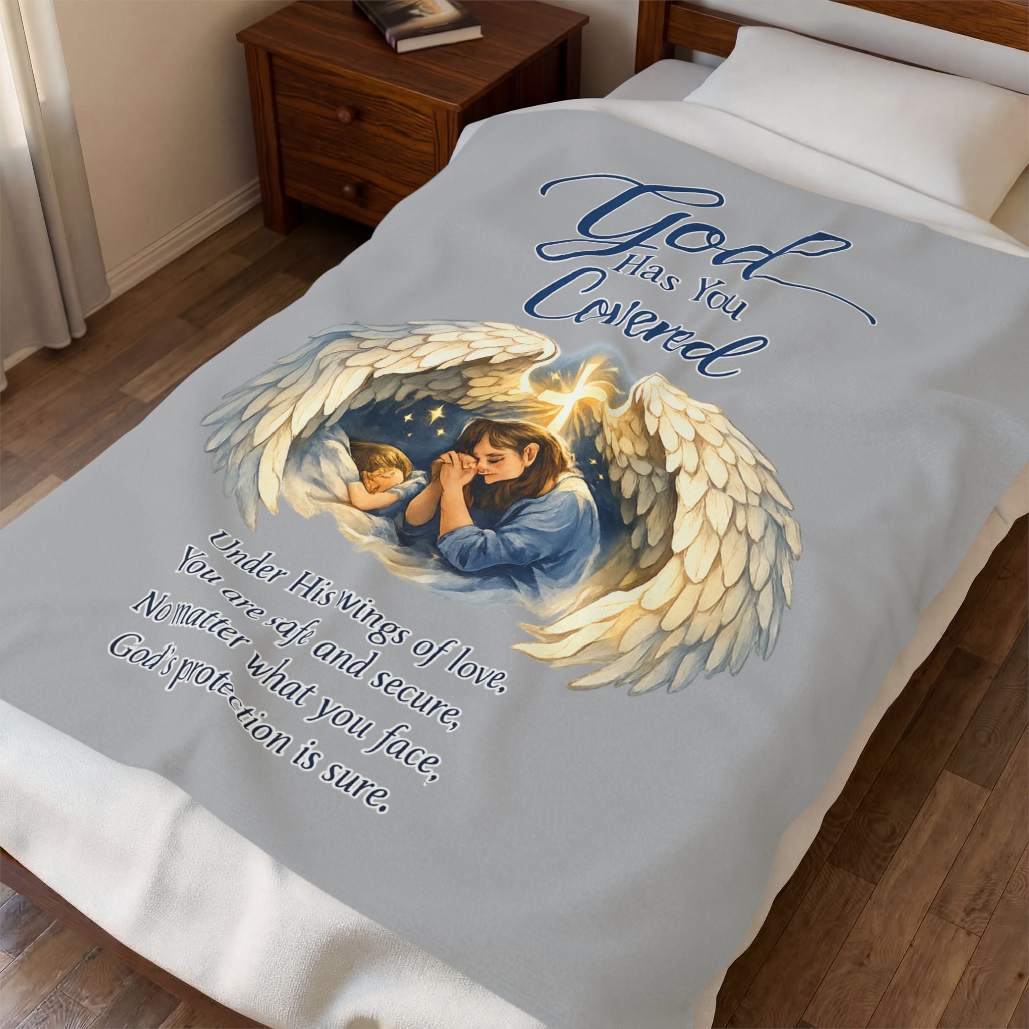 God Has You Covered Blanket | Christian Inspirational Throw | Faith-Based Religious Gift | Comfort Blanket for Loved One | 50" x 60"
