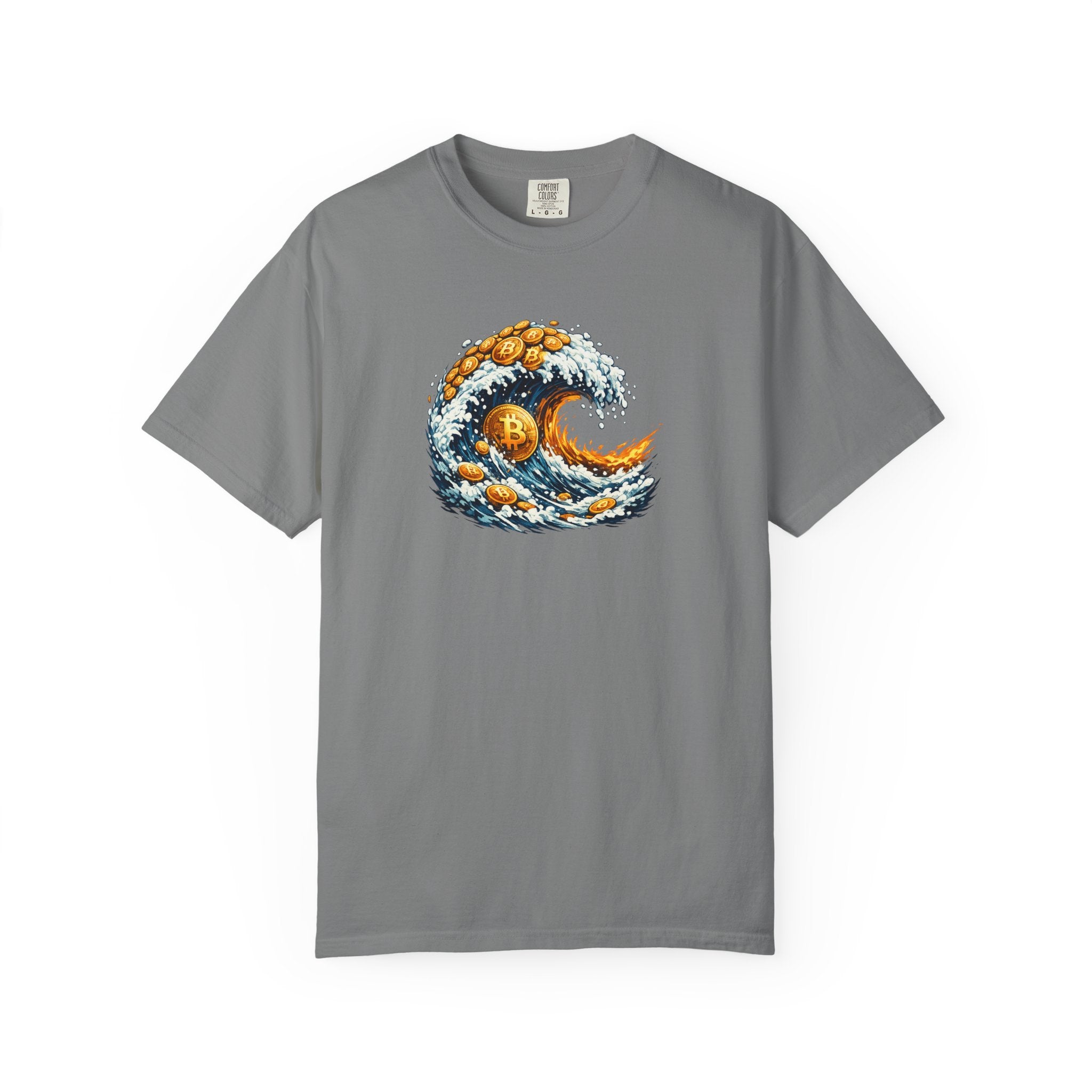 Bitcoin Tidal Wave T-Shirt | Futuristic Crypto Graphic Tee | Bitcoin Art Shirt | Crypto Gift for Him | 12 colors - 100% cotton