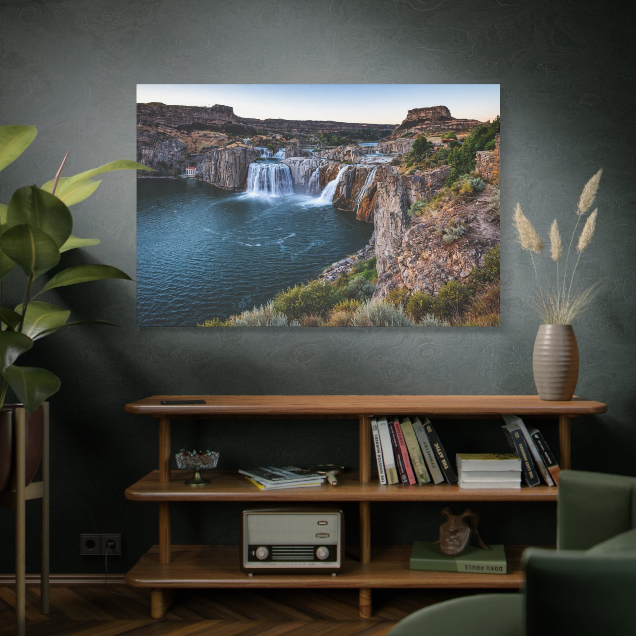 Shoshone Falls Canvas - Twin Falls Waterfall Wall Art - Snake River Canyon Landscape - Large Scenic Home Decor - Stretched, 1.25" - 6 Sizes