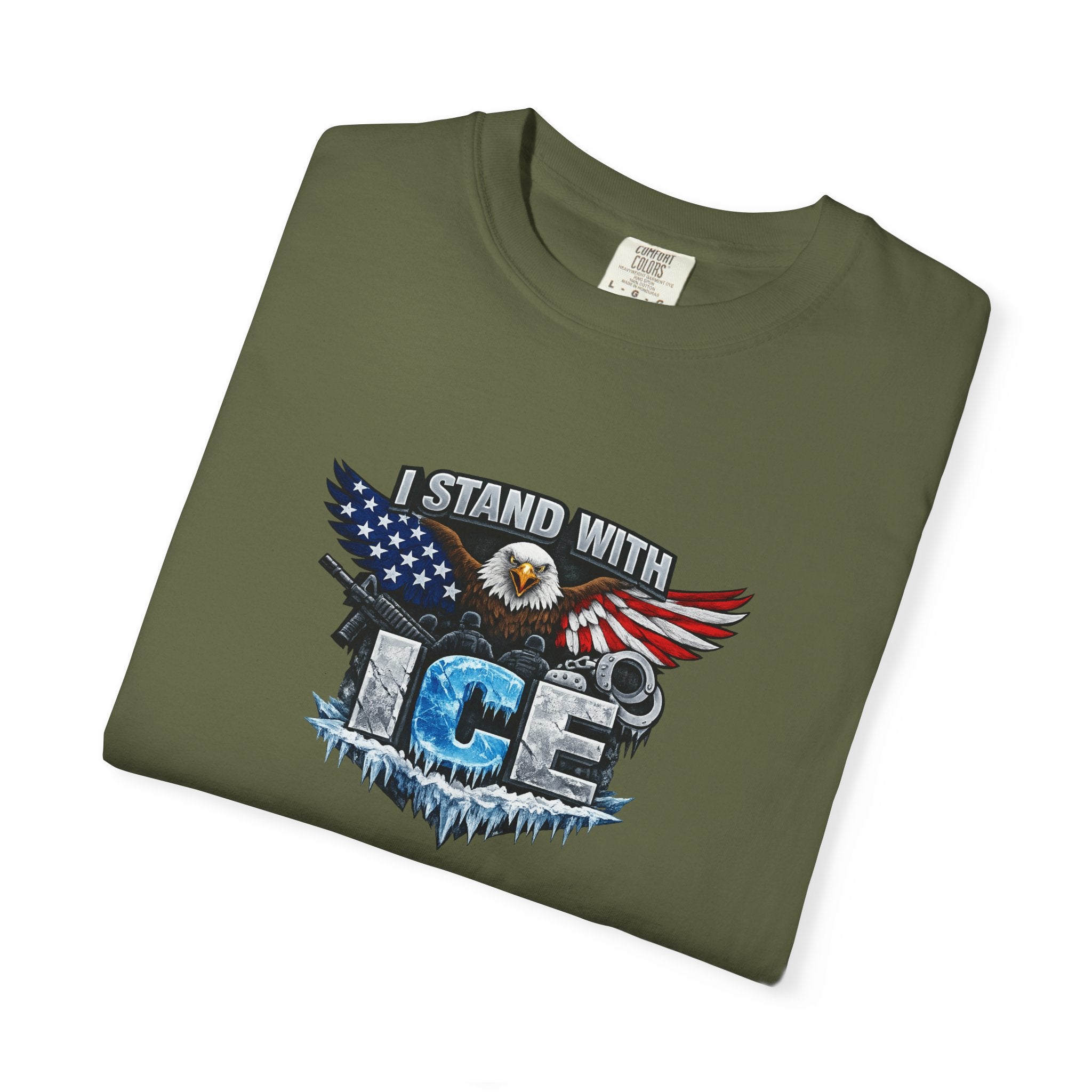 I Stand With ICE T-Shirt | Pro ICE Support Shirt | Conservative America Shirt | Freedom & Law Enforcement Tee | 9 colors - 100% cotton