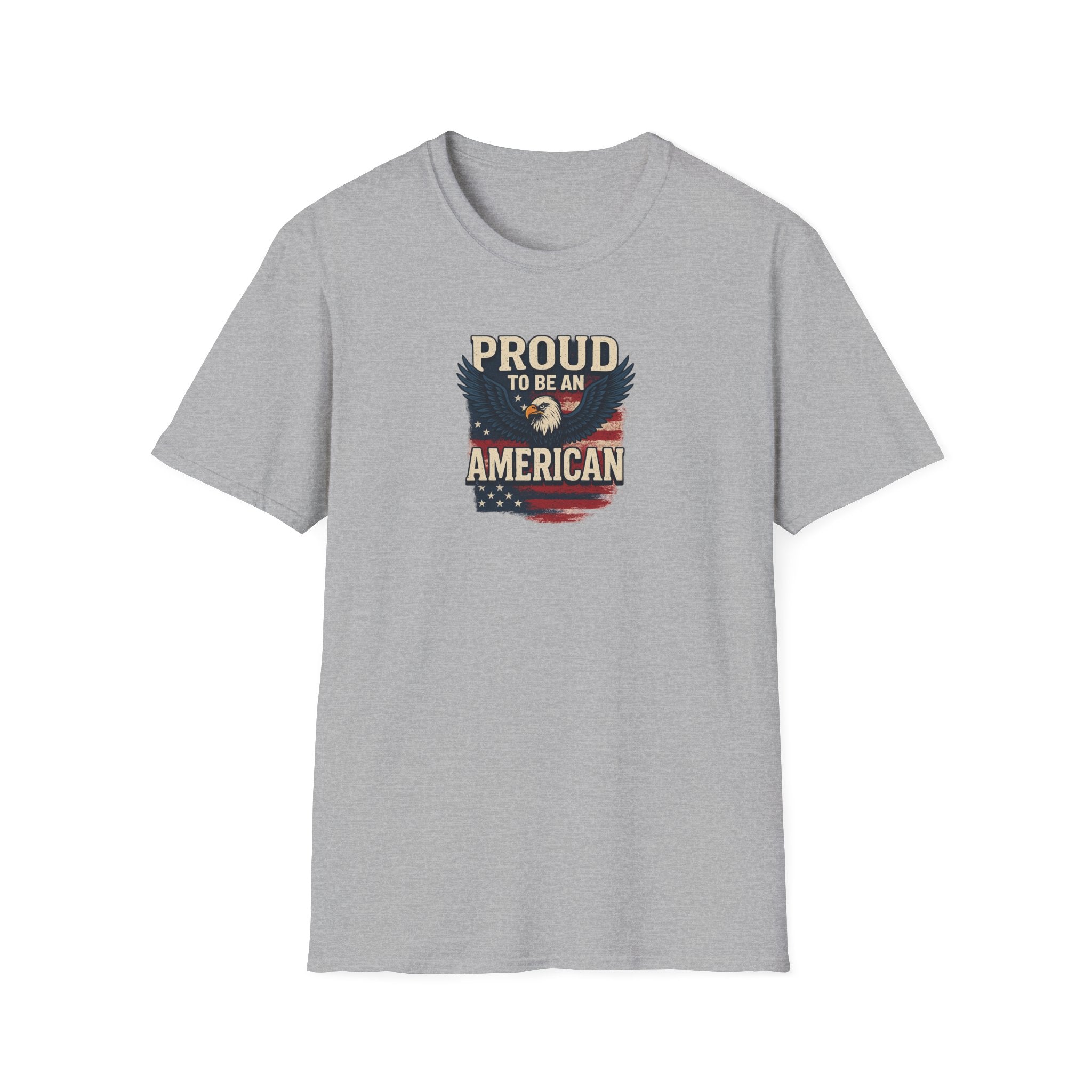 Proud to be an American, at Least I know I'm Free Patriotic Tee with Eagle and Flag | 5 colors - 100% cotton