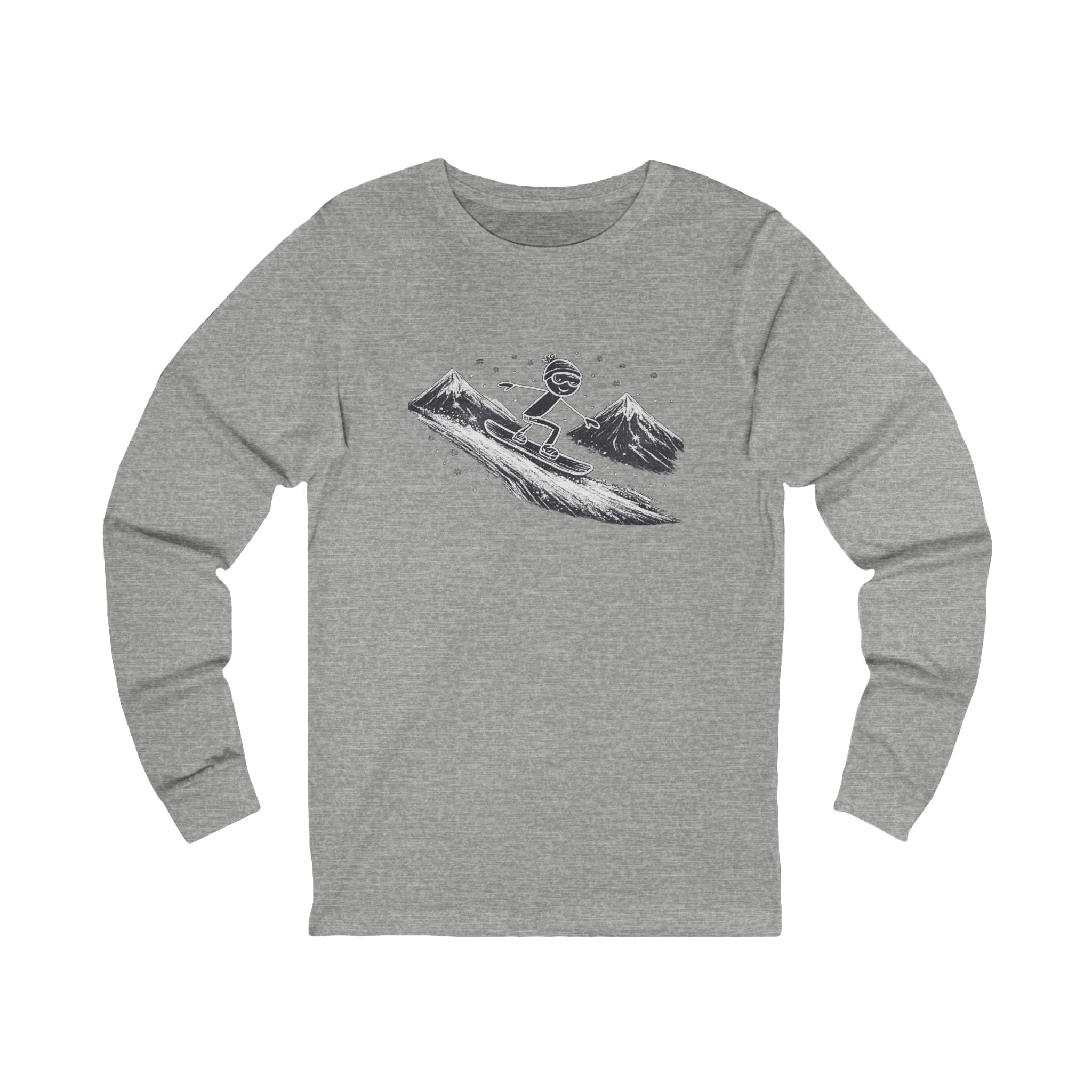 Snowboarder Mountain Long Sleeve Shirt | Snowboarding Tee | Winter Sports Ski Resort Shirt | Snowboard Lover Gift | 6 colors - 100% cotton